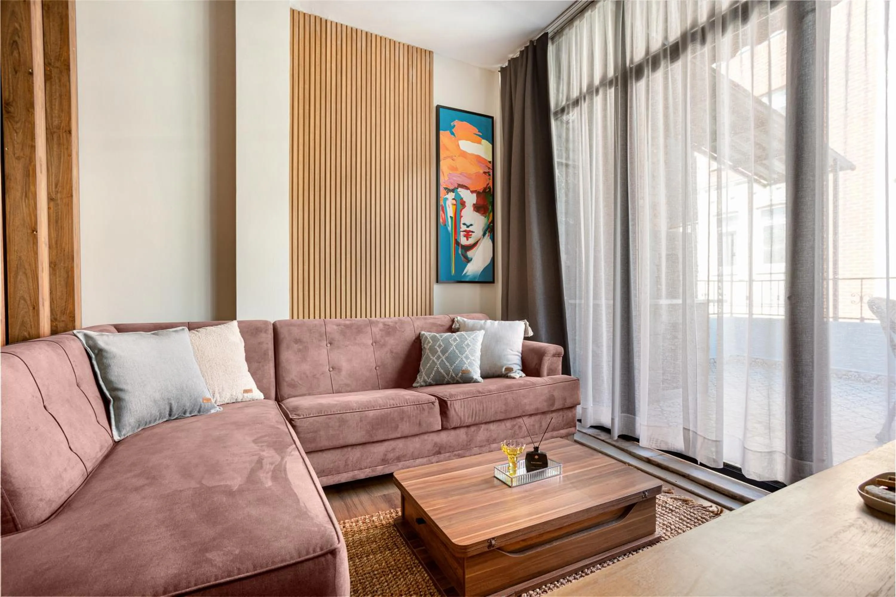 Seating area in Port Galata Suites