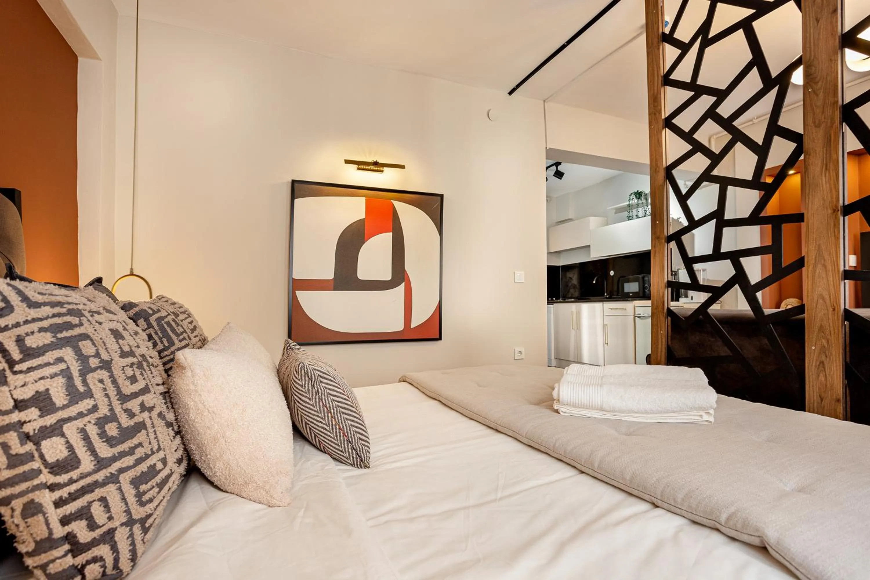 Bed in Port Galata Suites