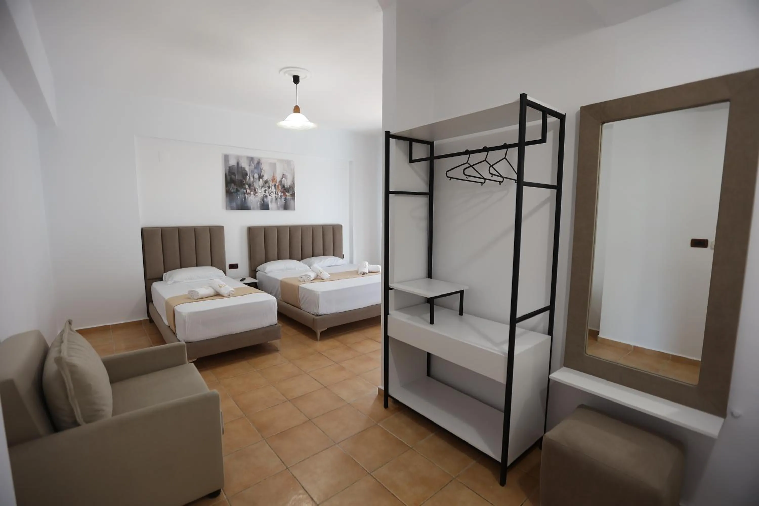 Bed in Hotel de Ksamil