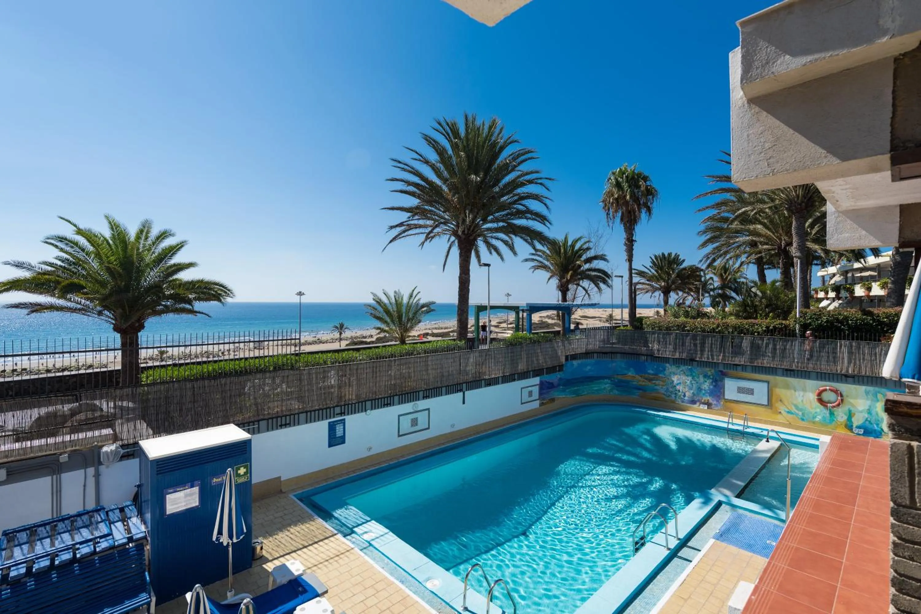 Pool view in Apartamentos El Paseo