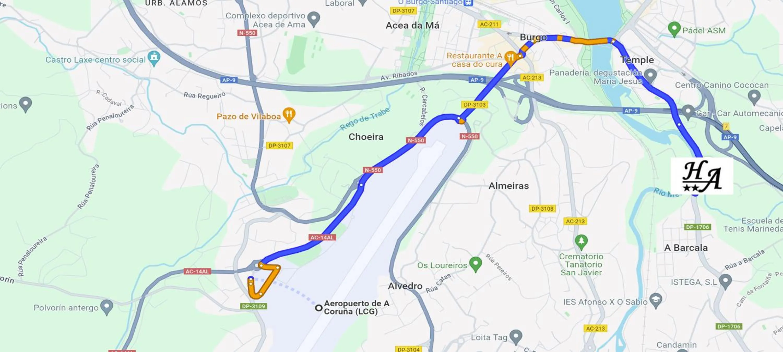 Nearby landmark in Hotel A Marisqueira I Aeropuerto A Coruña