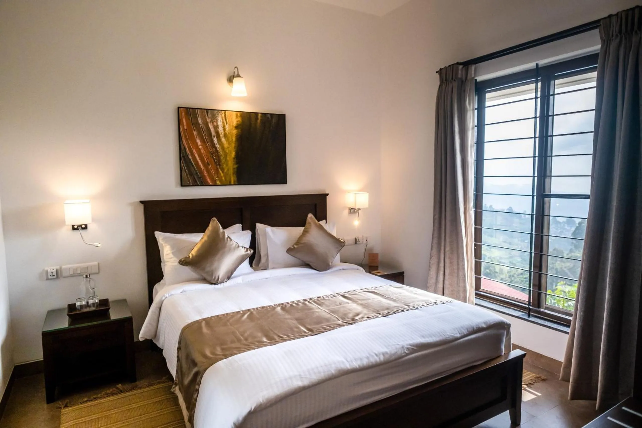 Bed in Dvara Luxury Resort Kodaikanal