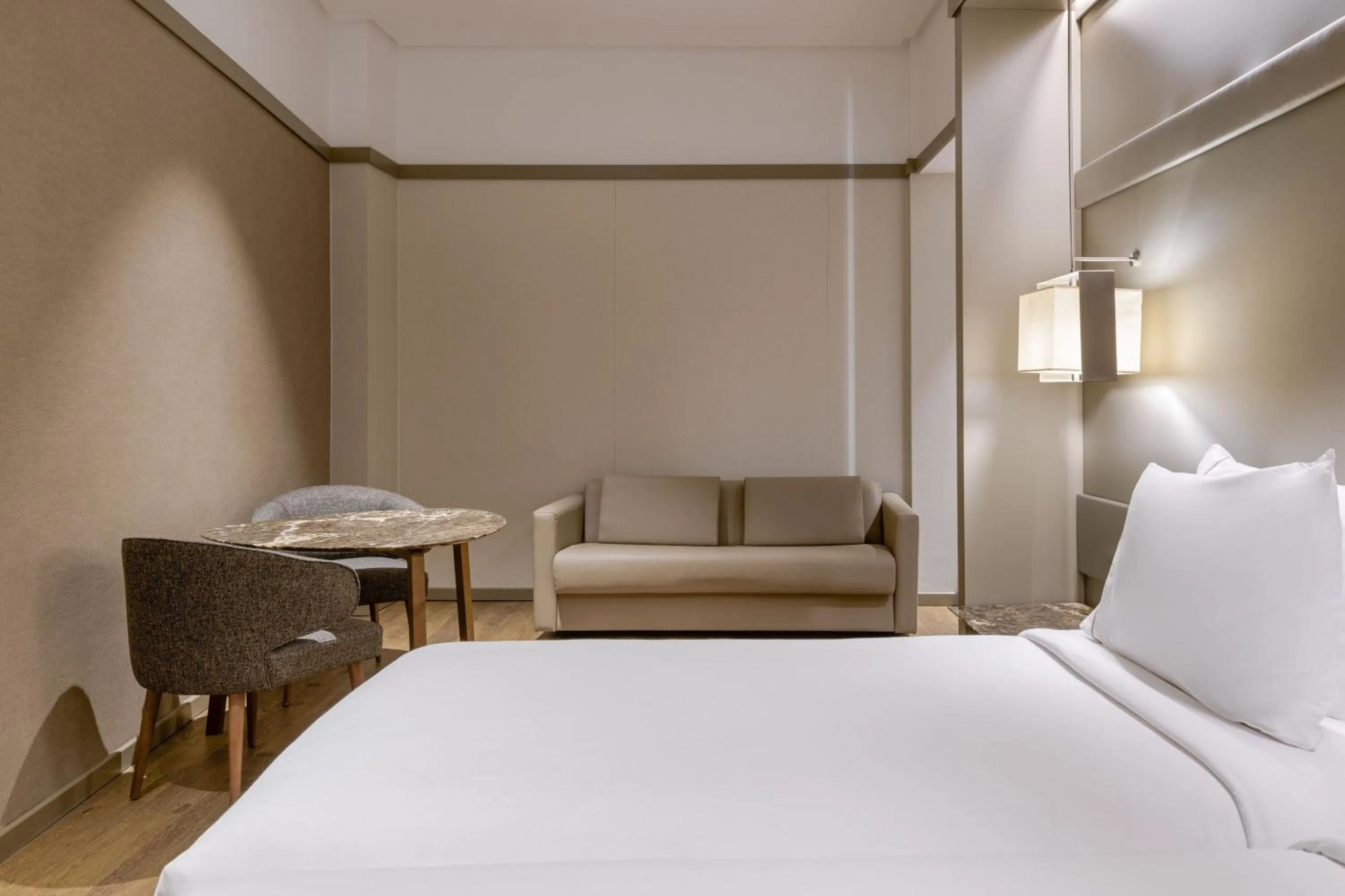 Photo of the whole room, Bed in AC Hotel Recoletos by Marriott