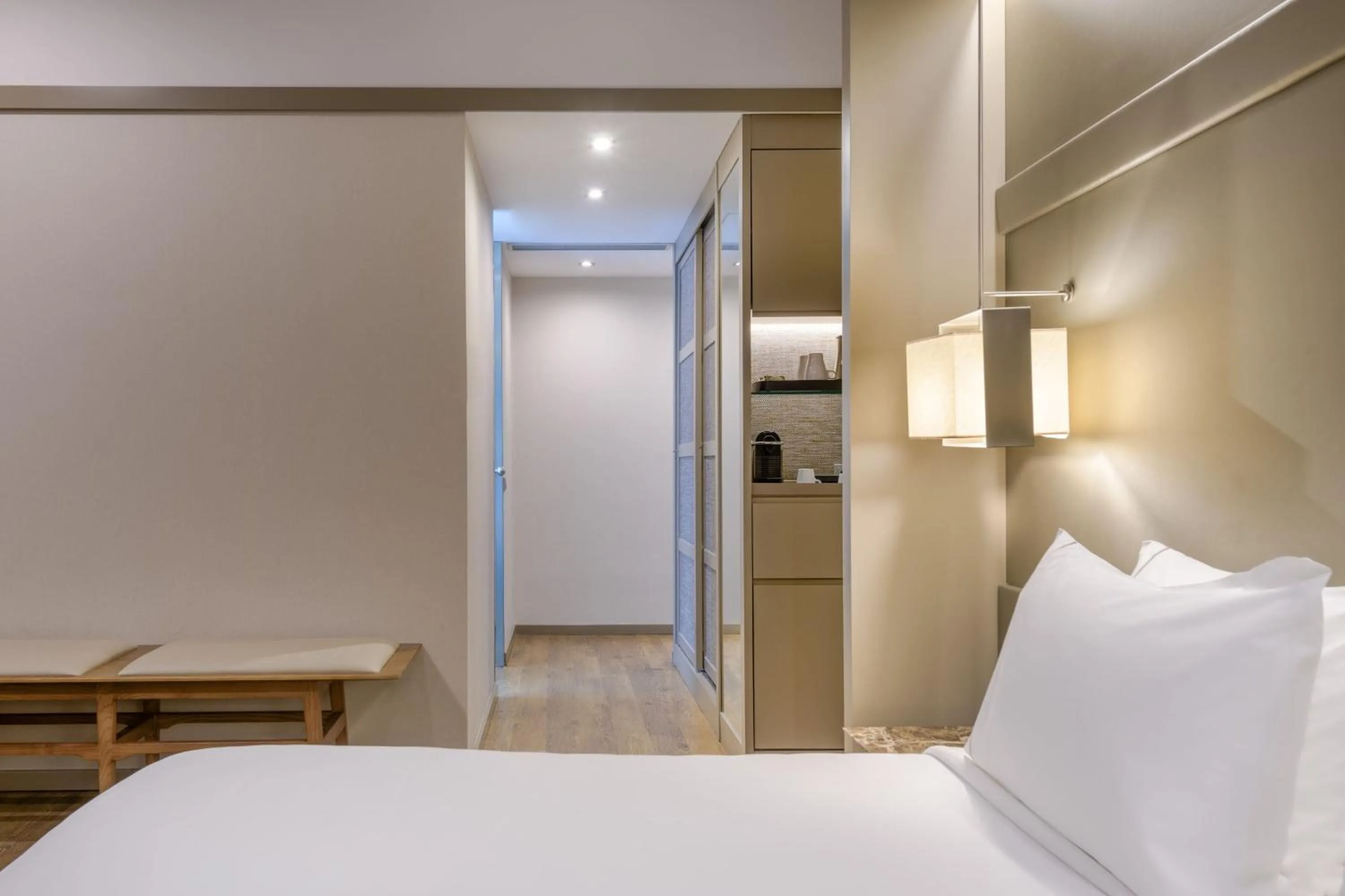 Photo of the whole room, Bed in AC Hotel Recoletos by Marriott