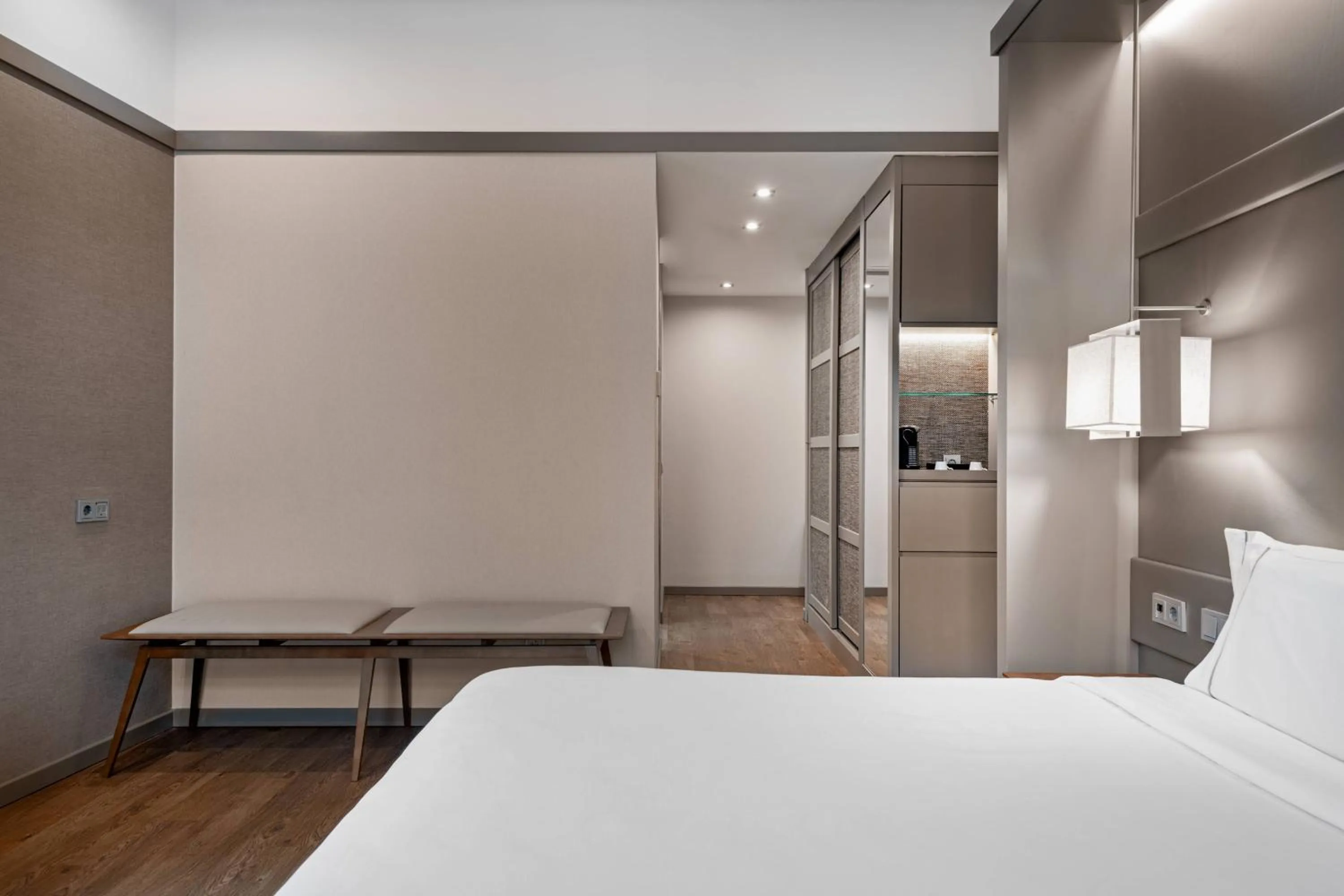 Photo of the whole room, Bed in AC Hotel Recoletos by Marriott