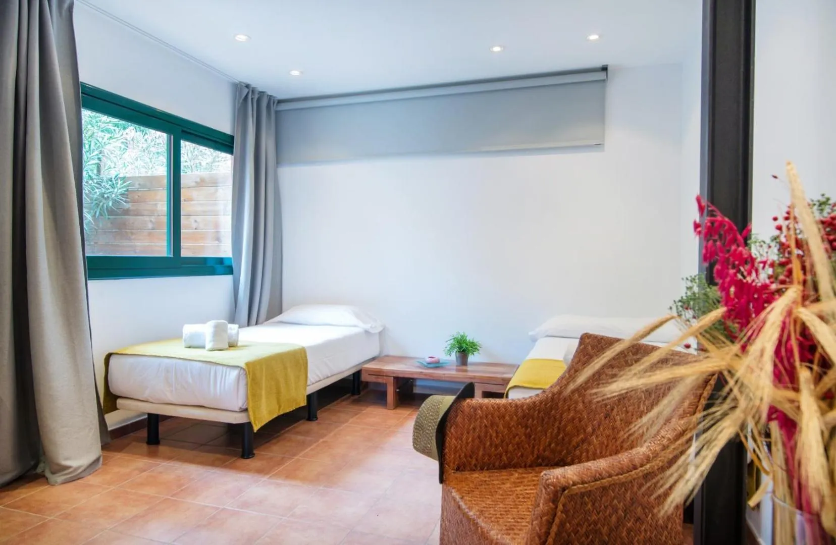 Bathroom, Bed in Mas Ses Vinyes - Adults Only