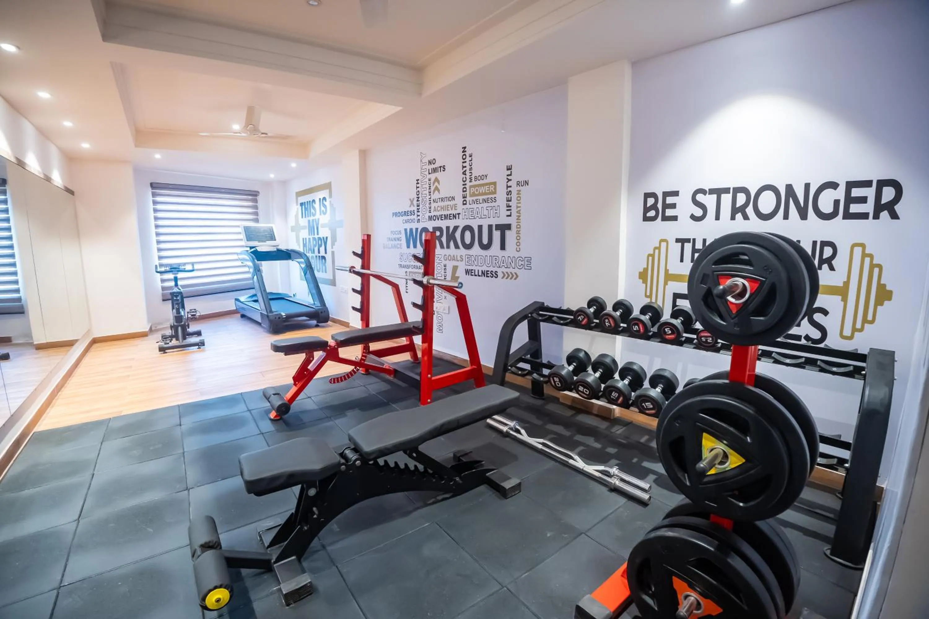 Fitness centre/facilities in Arcadia Hotel
