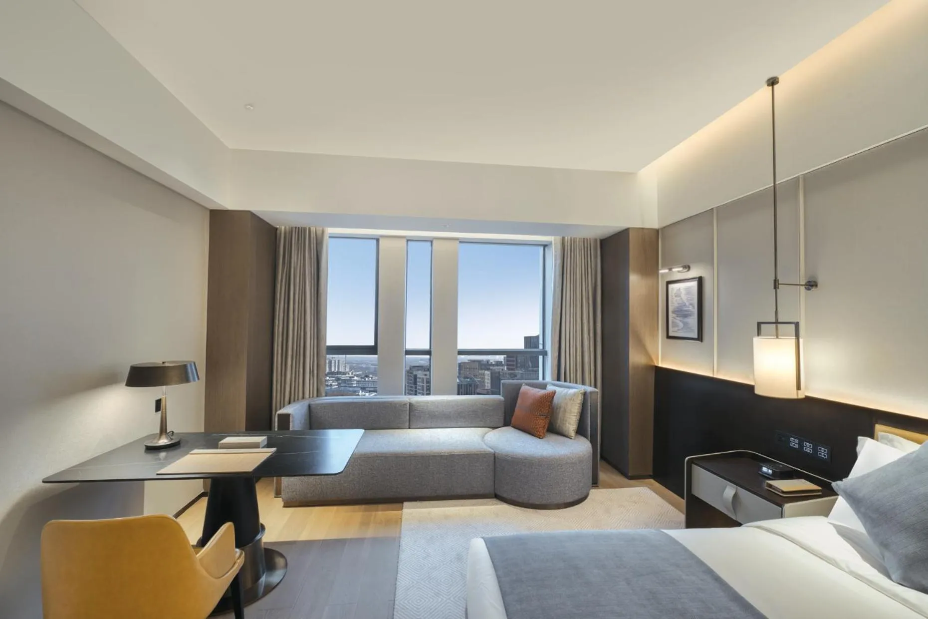 Seating area, Bed in Wyndham Xiong'an