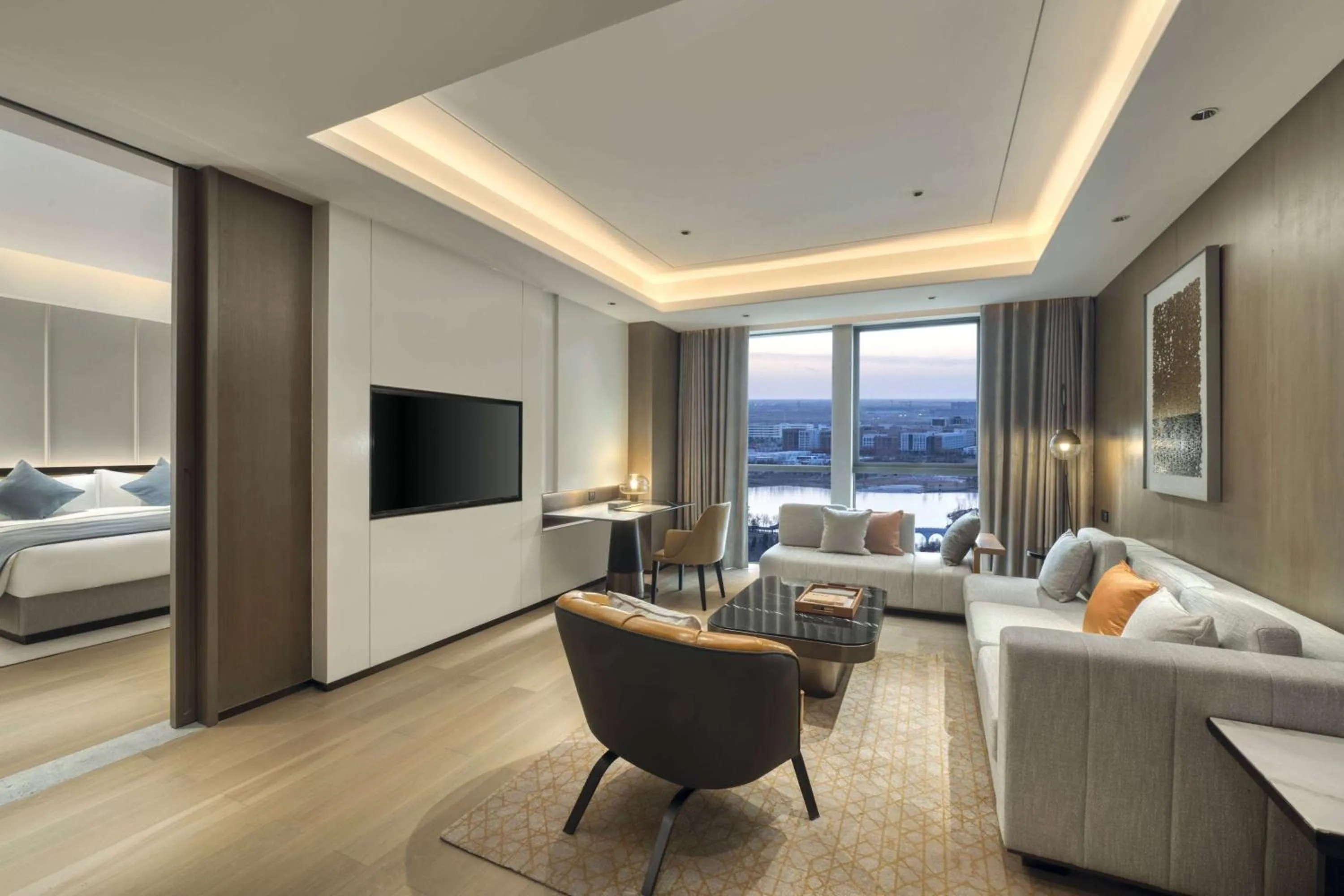 Photo of the whole room, Bed in Wyndham Xiong'an