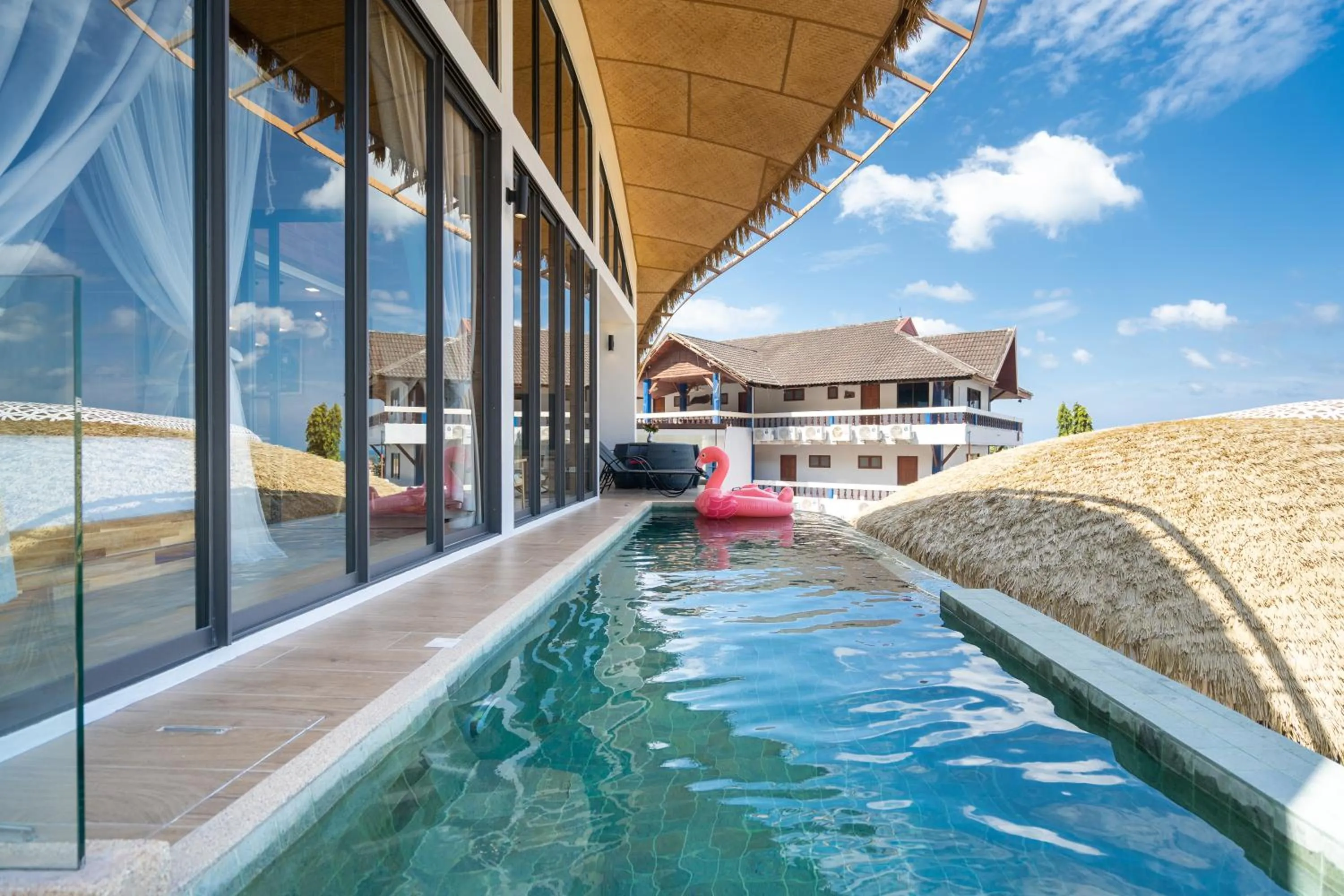Pool view in Three Monkeys Villas