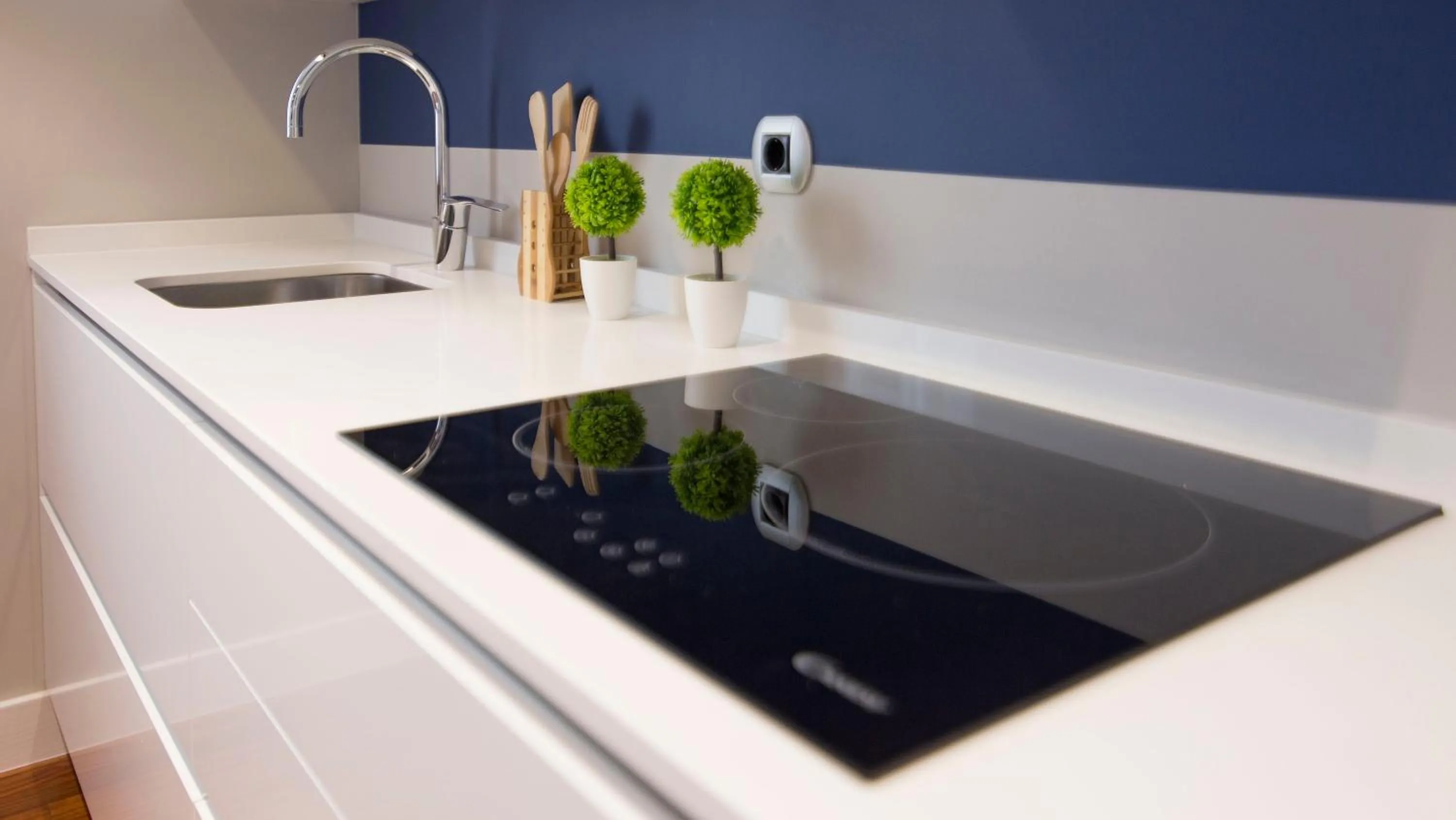 Kitchen or kitchenette in Hotel Boutique Bahía de Plentzia