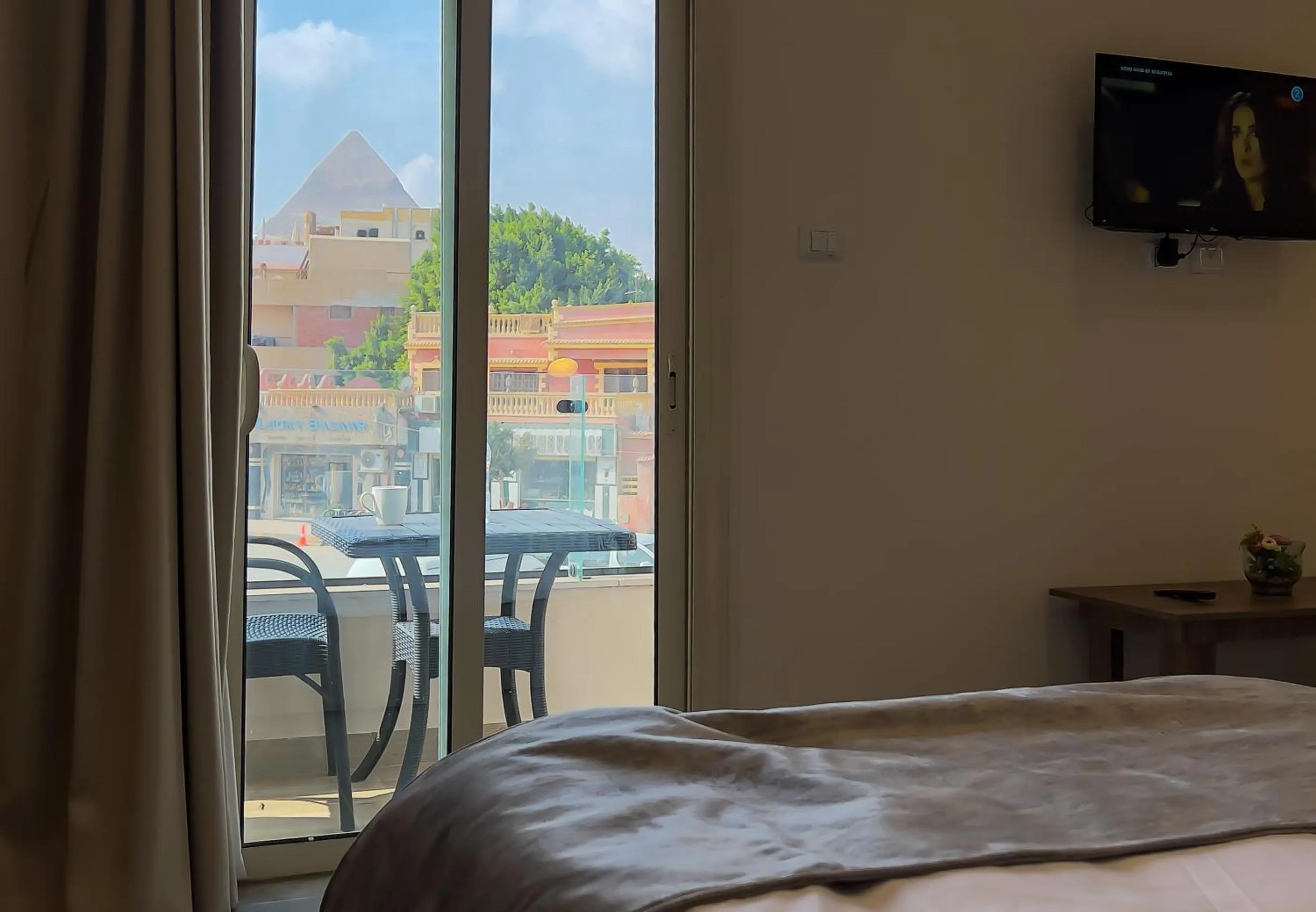 Balcony/Terrace, Bed in STEPS IN Pyramids View