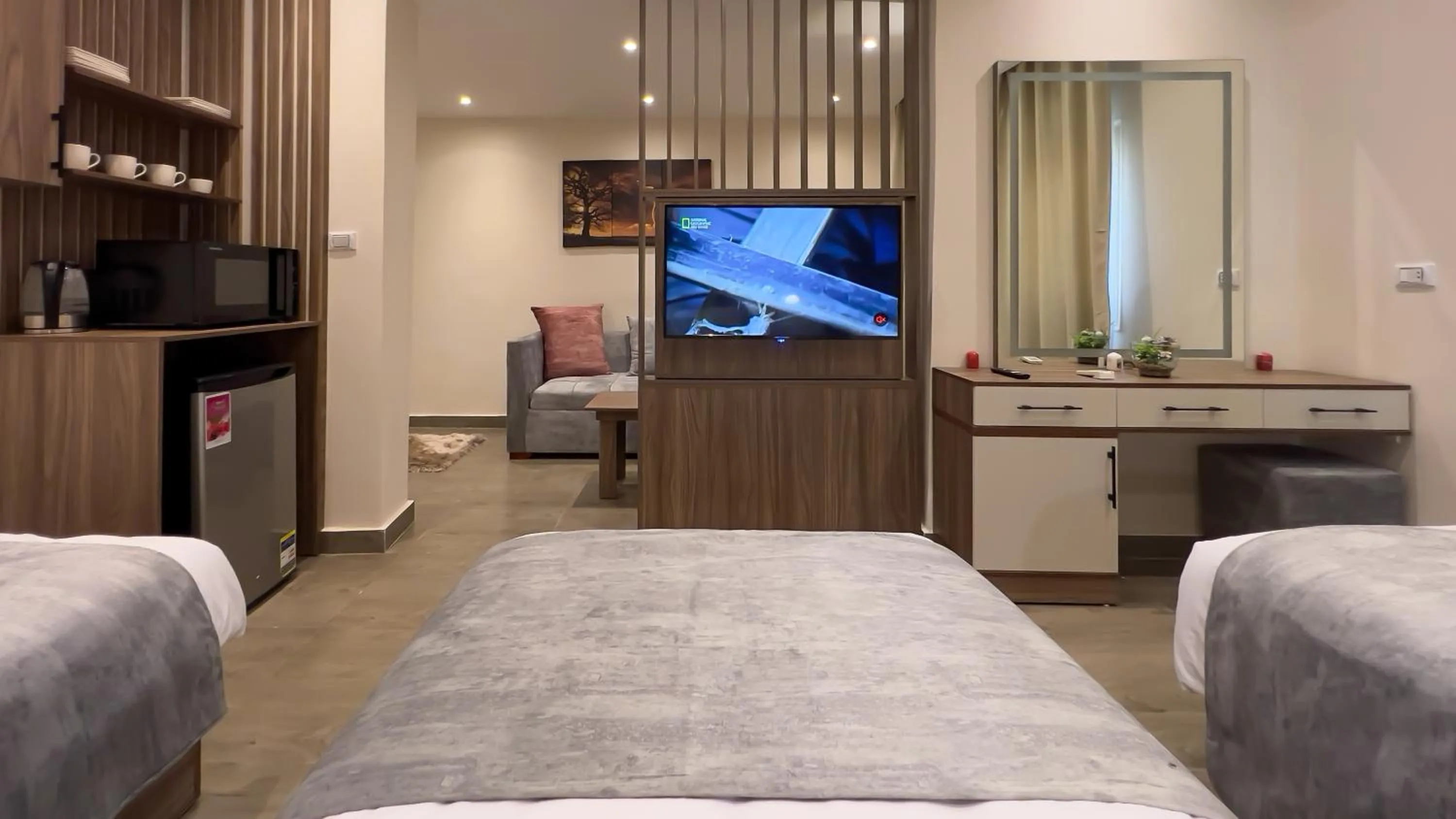 Photo of the whole room, Bed in STEPS IN Pyramids View