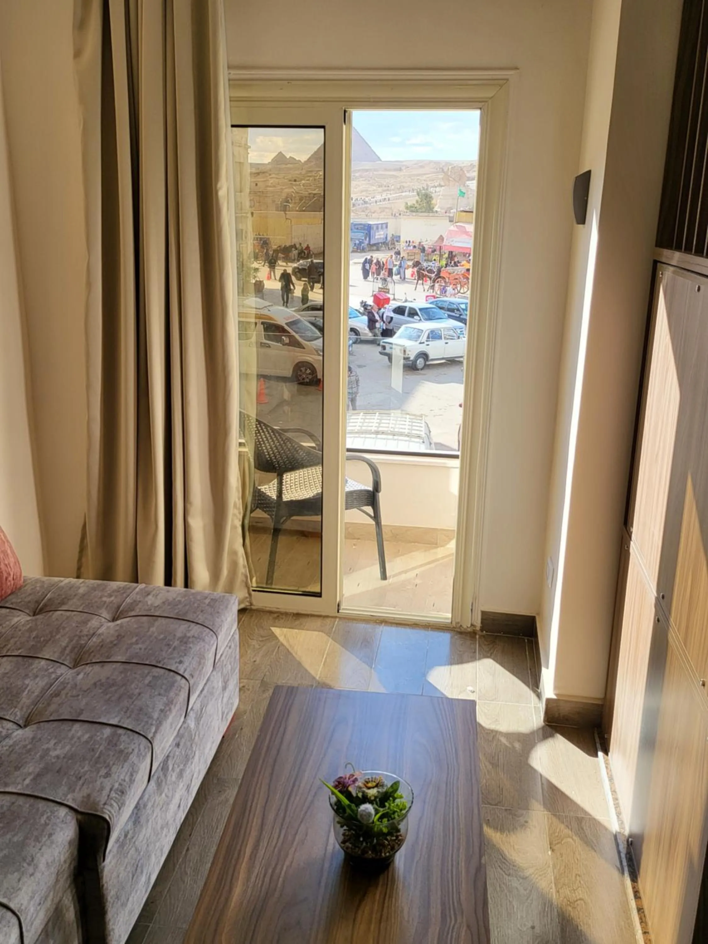 Seating area, Bed in STEPS IN Pyramids View