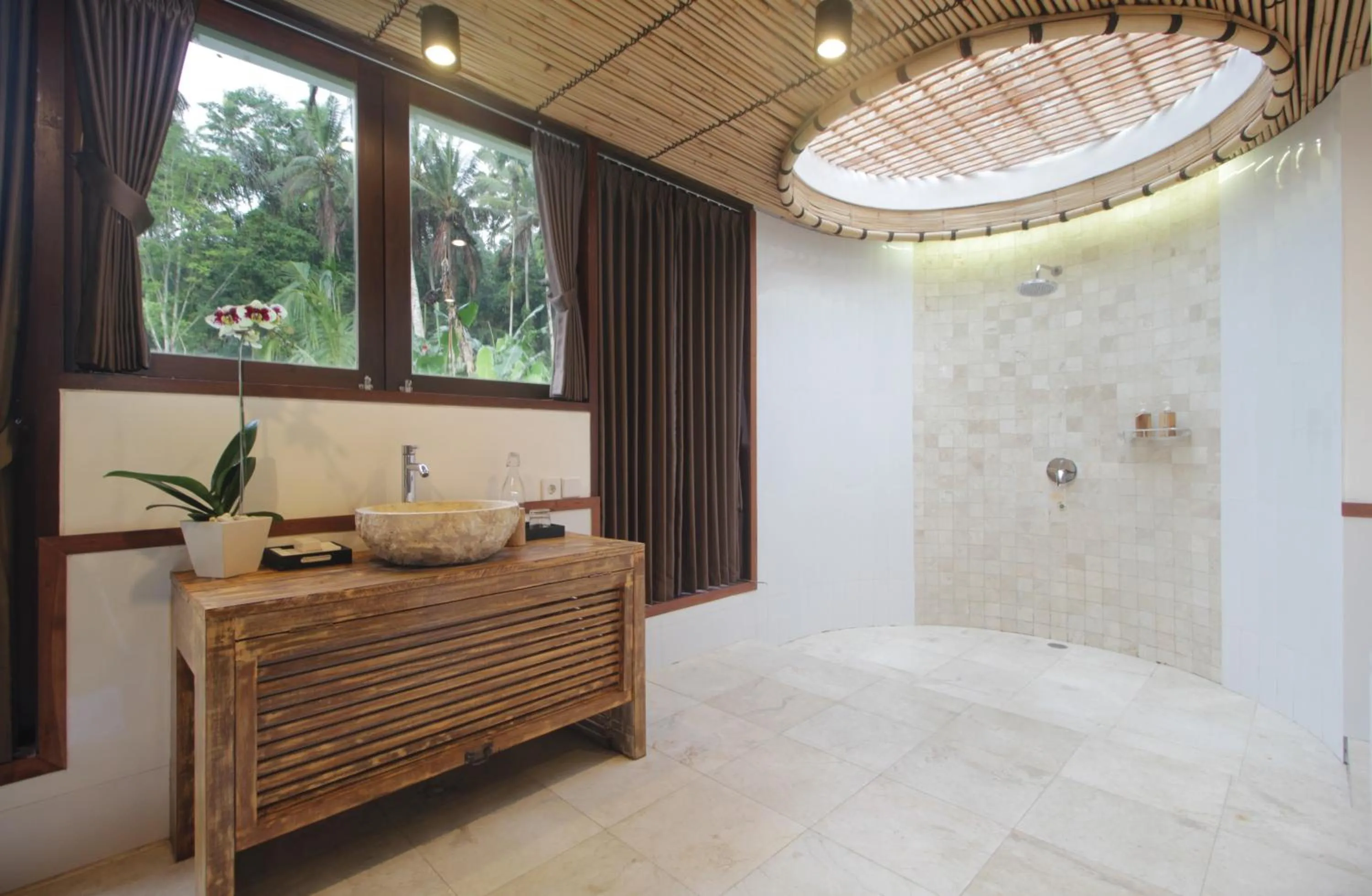 Shower, Bed in The Tirta Sari Villas