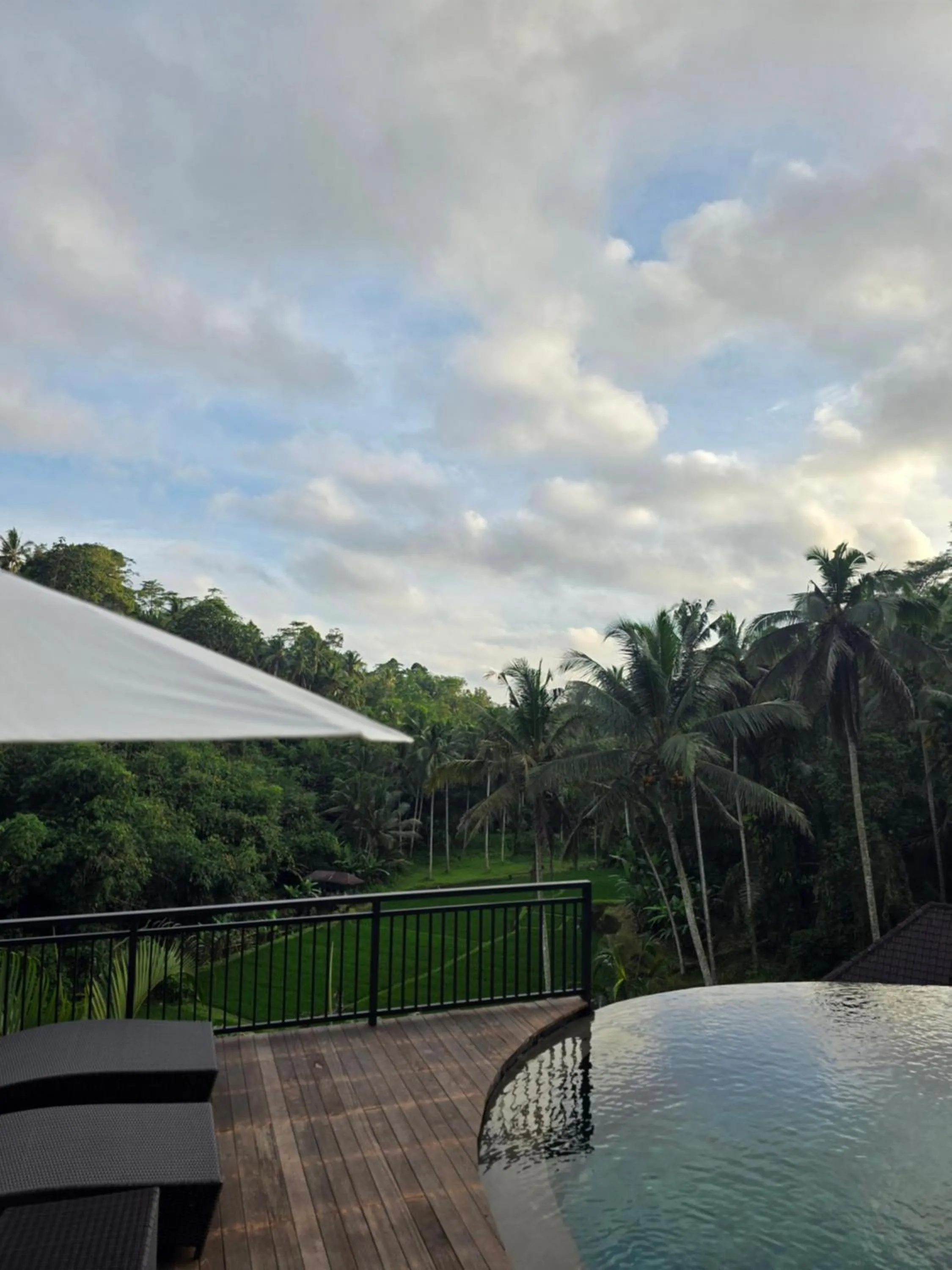 Pool view in The Tirta Sari Villas