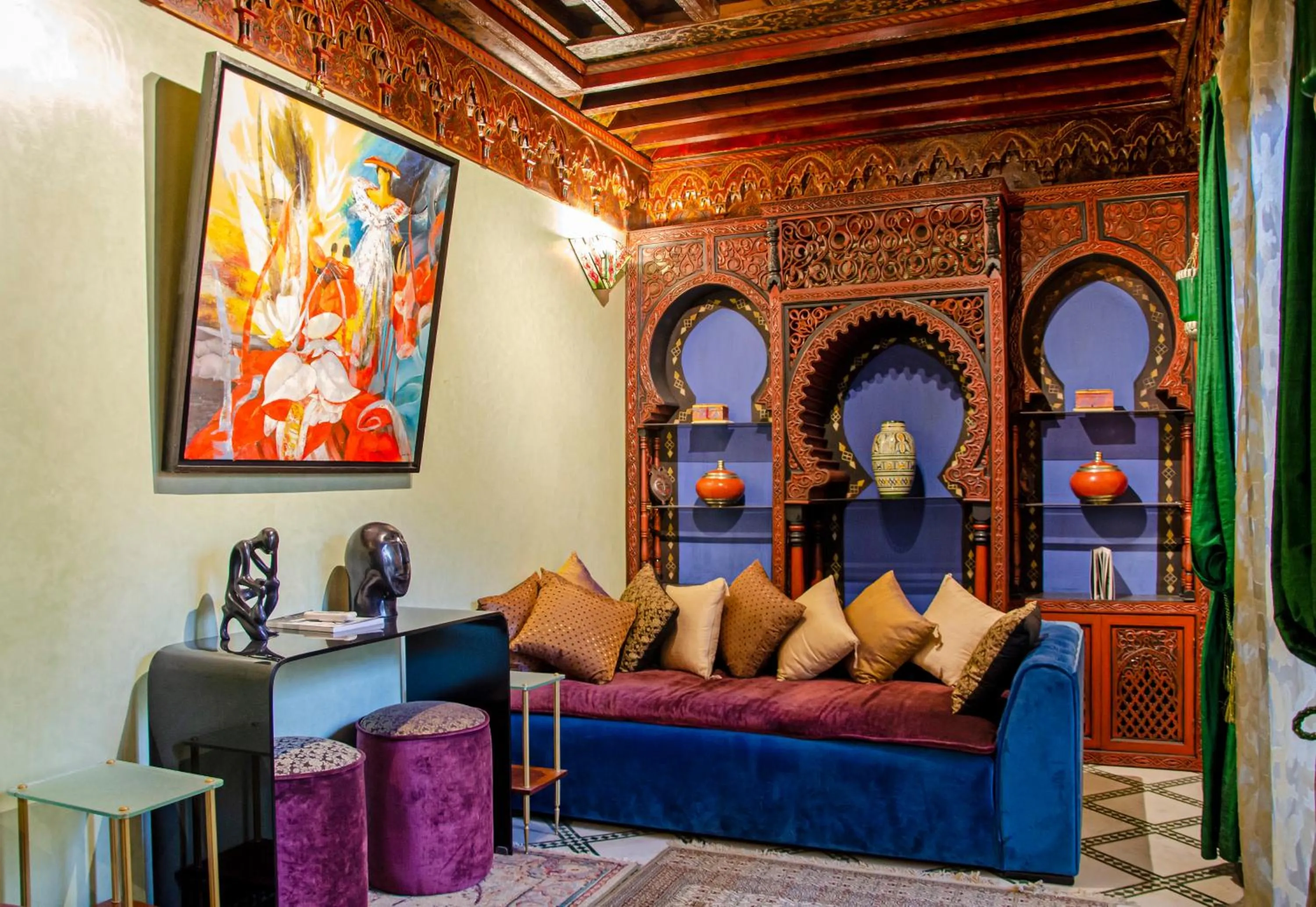 Seating area in Riad Esmeralda