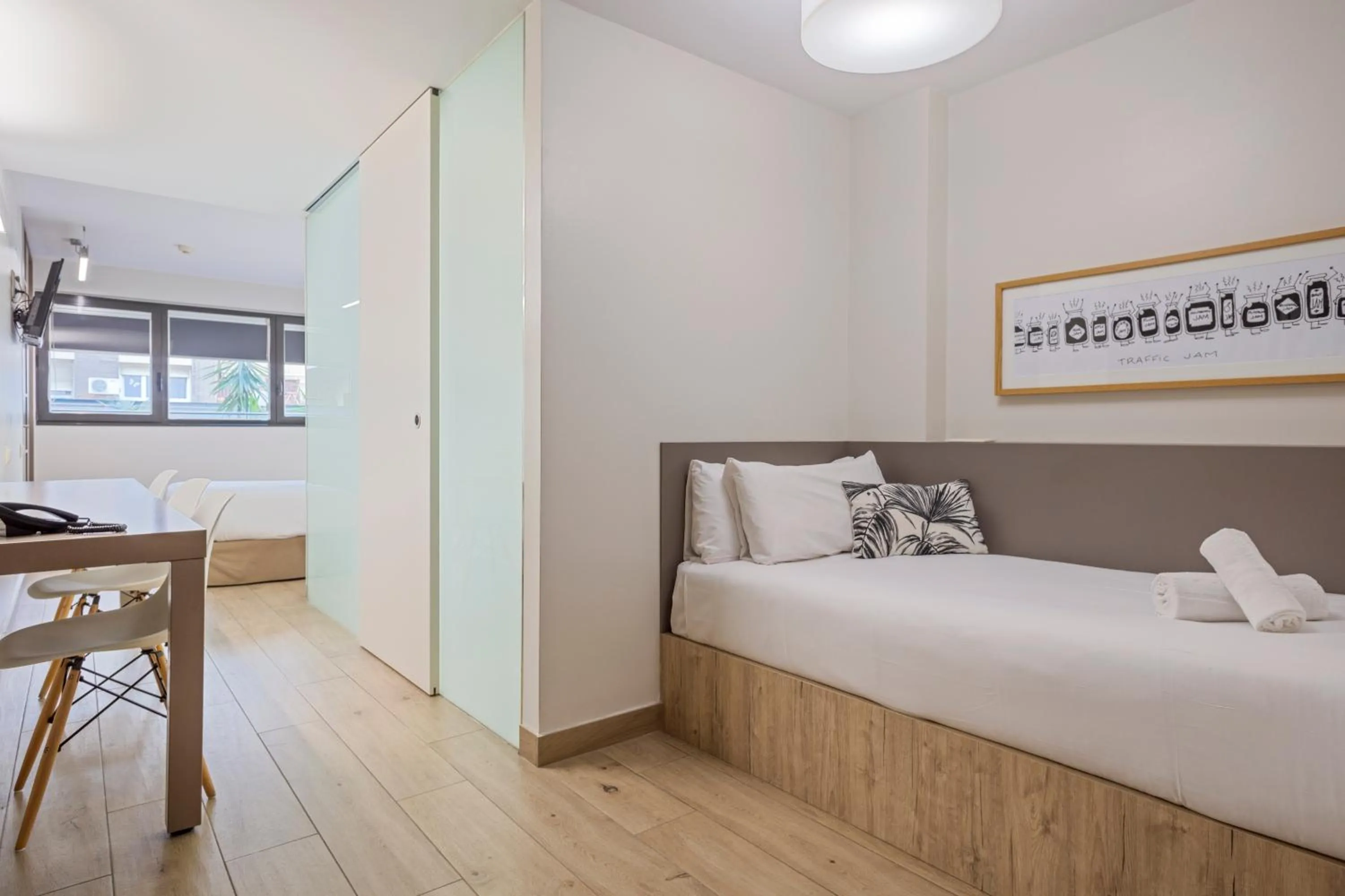 Bed in Aparthotel Bcn Montjuic