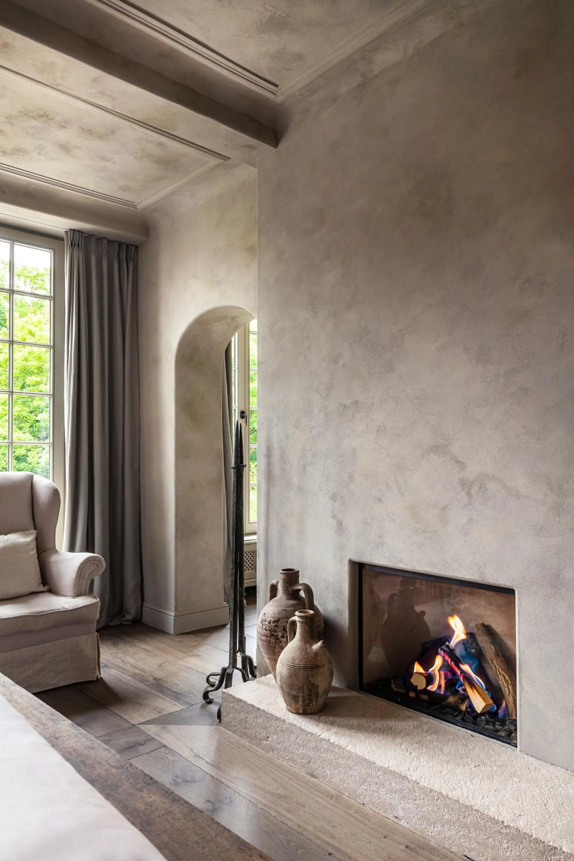 fireplace in The Notary