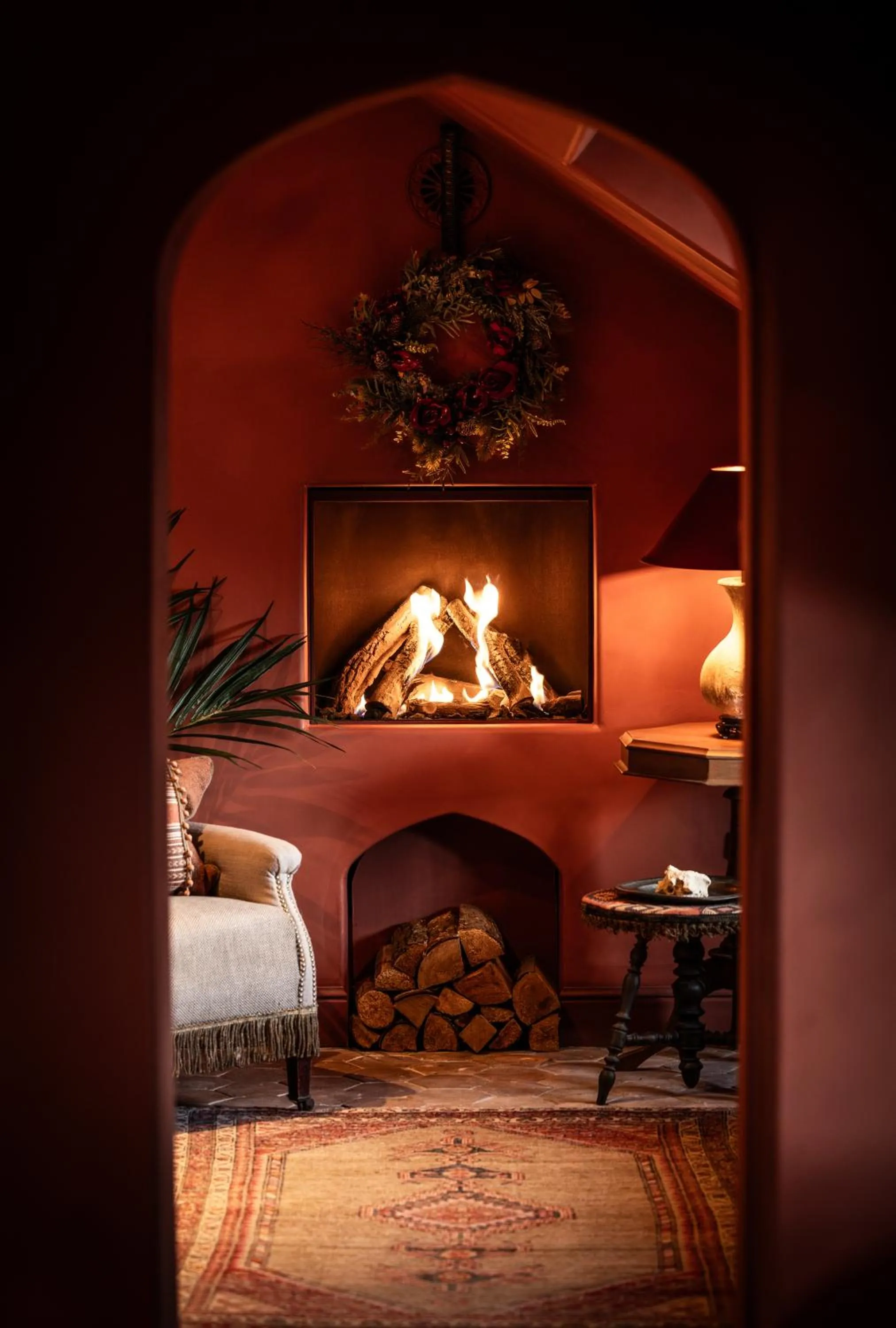 fireplace in The Notary