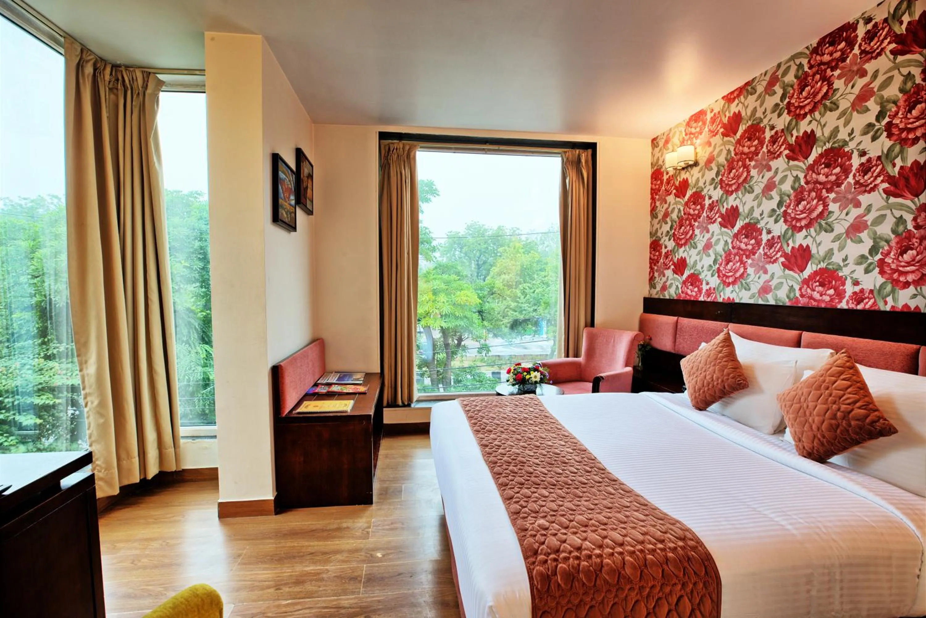 View (from property/room), Bed in Rosemallow Hotel New Delhi