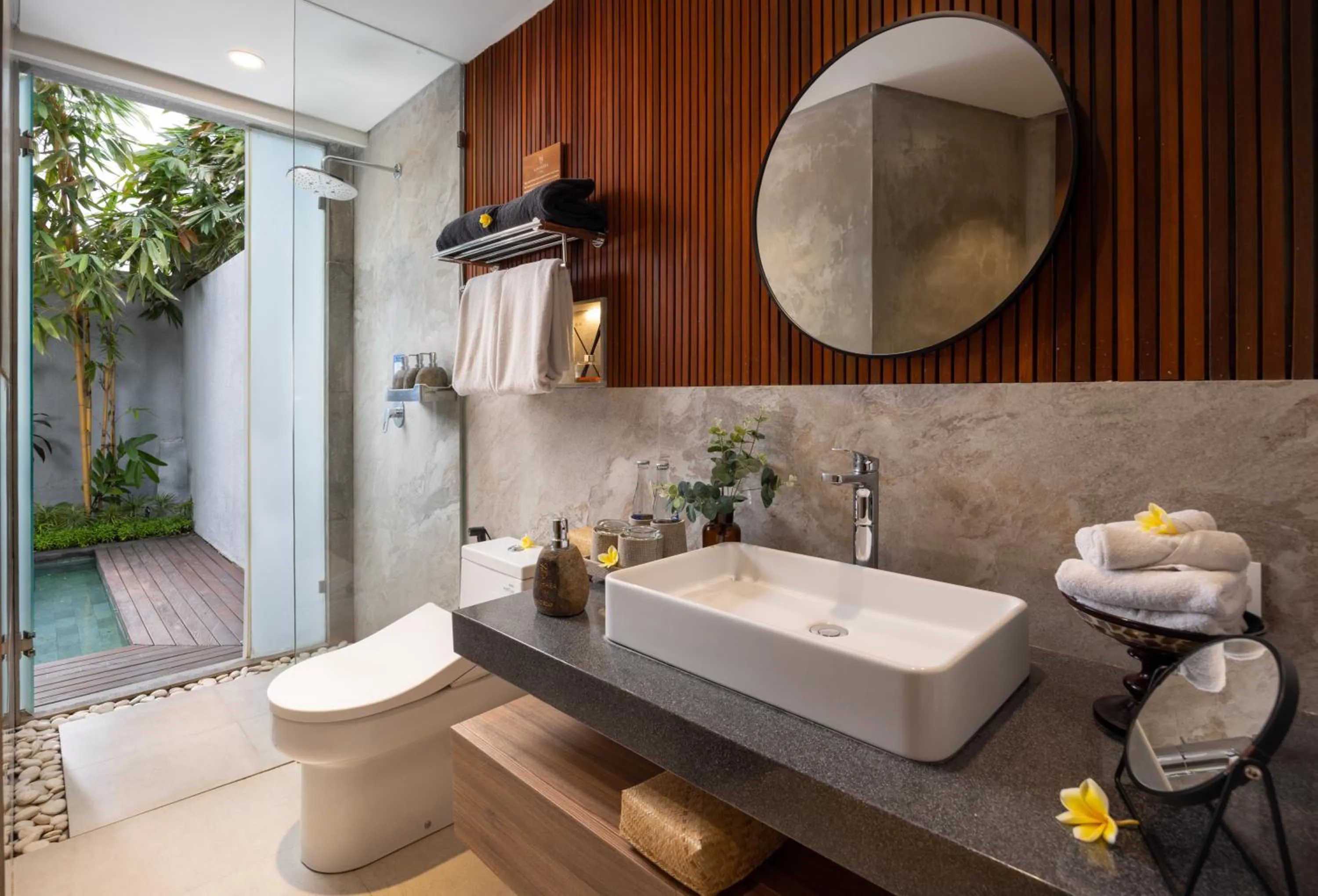 Shower in Kanhara Villas Ubud by GenuineHost