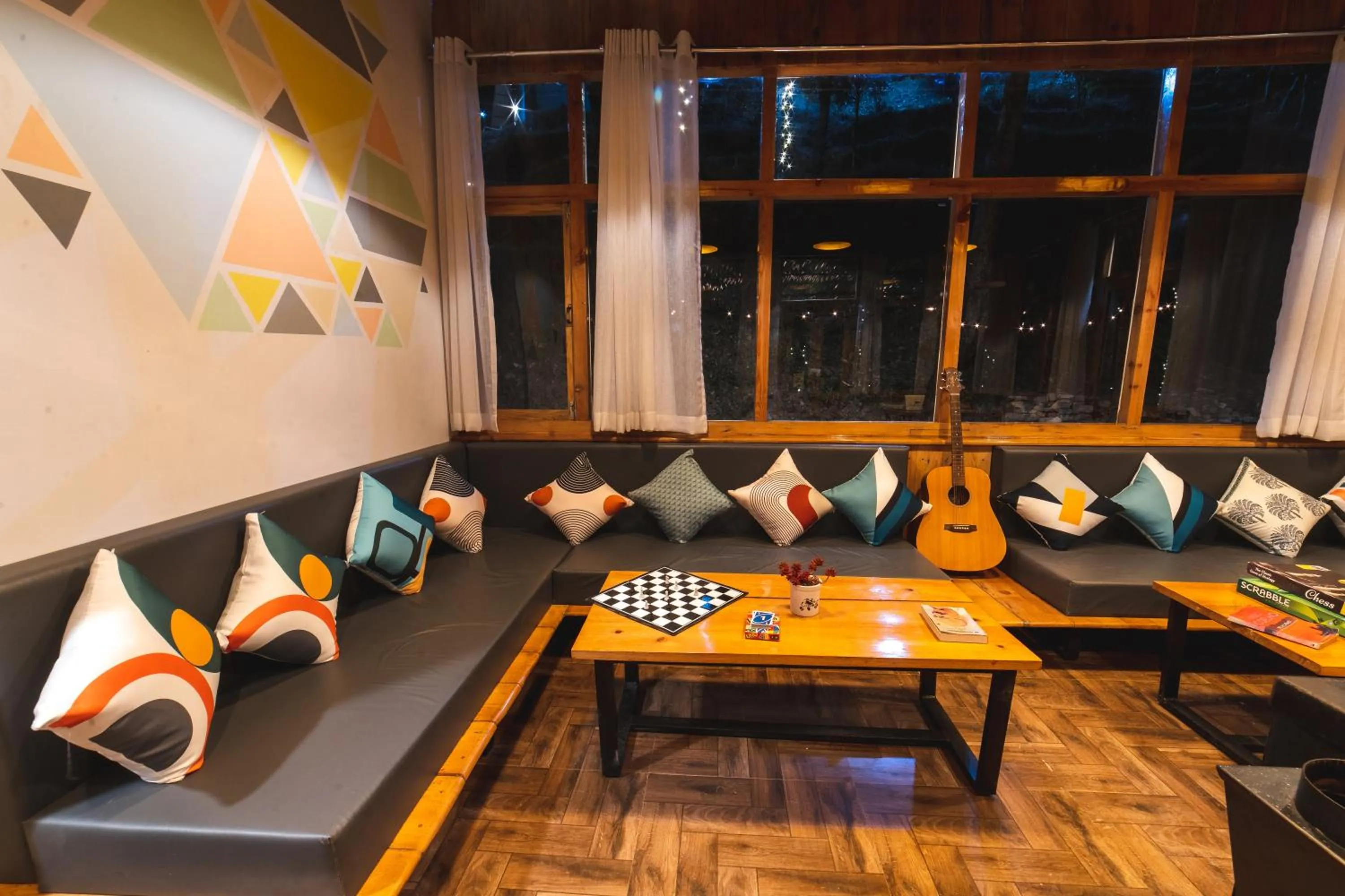 Living room in Zostel Plus Nainital, Naina Range