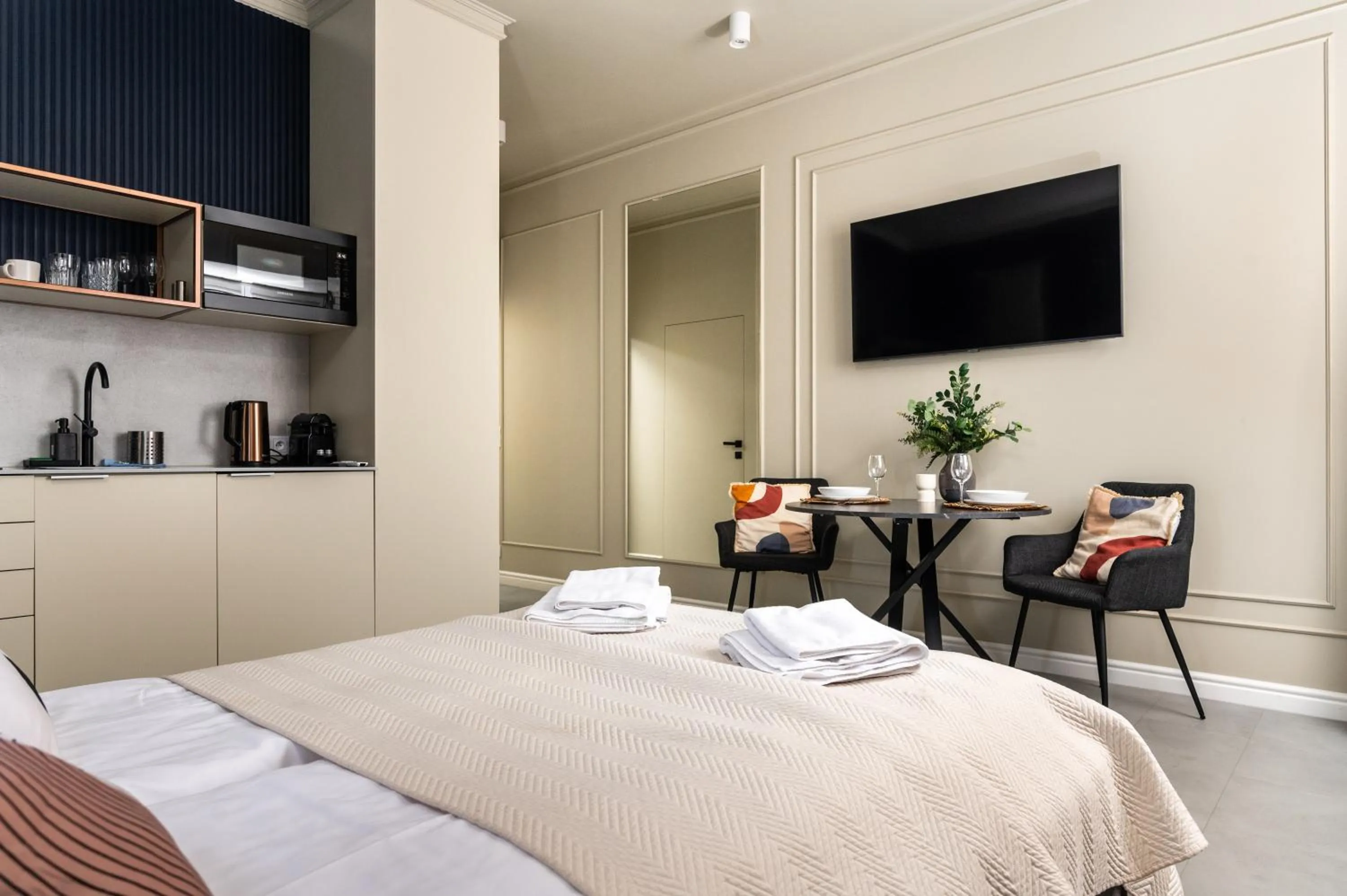 TV and multimedia, Bed in Apartamenty Jubilat - KRK FOR STAY