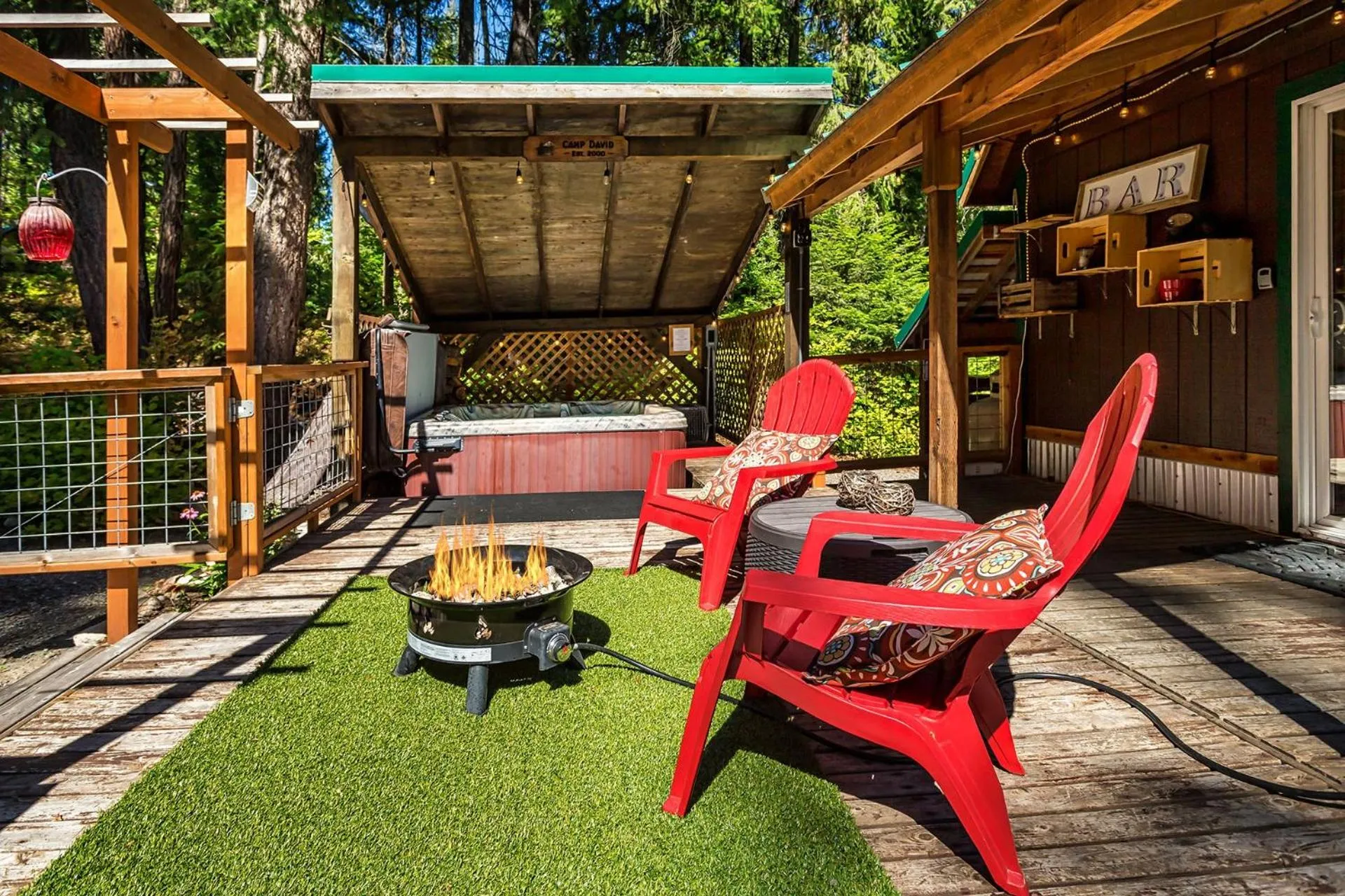 Patio in Camp David by NW Comfy Cabins