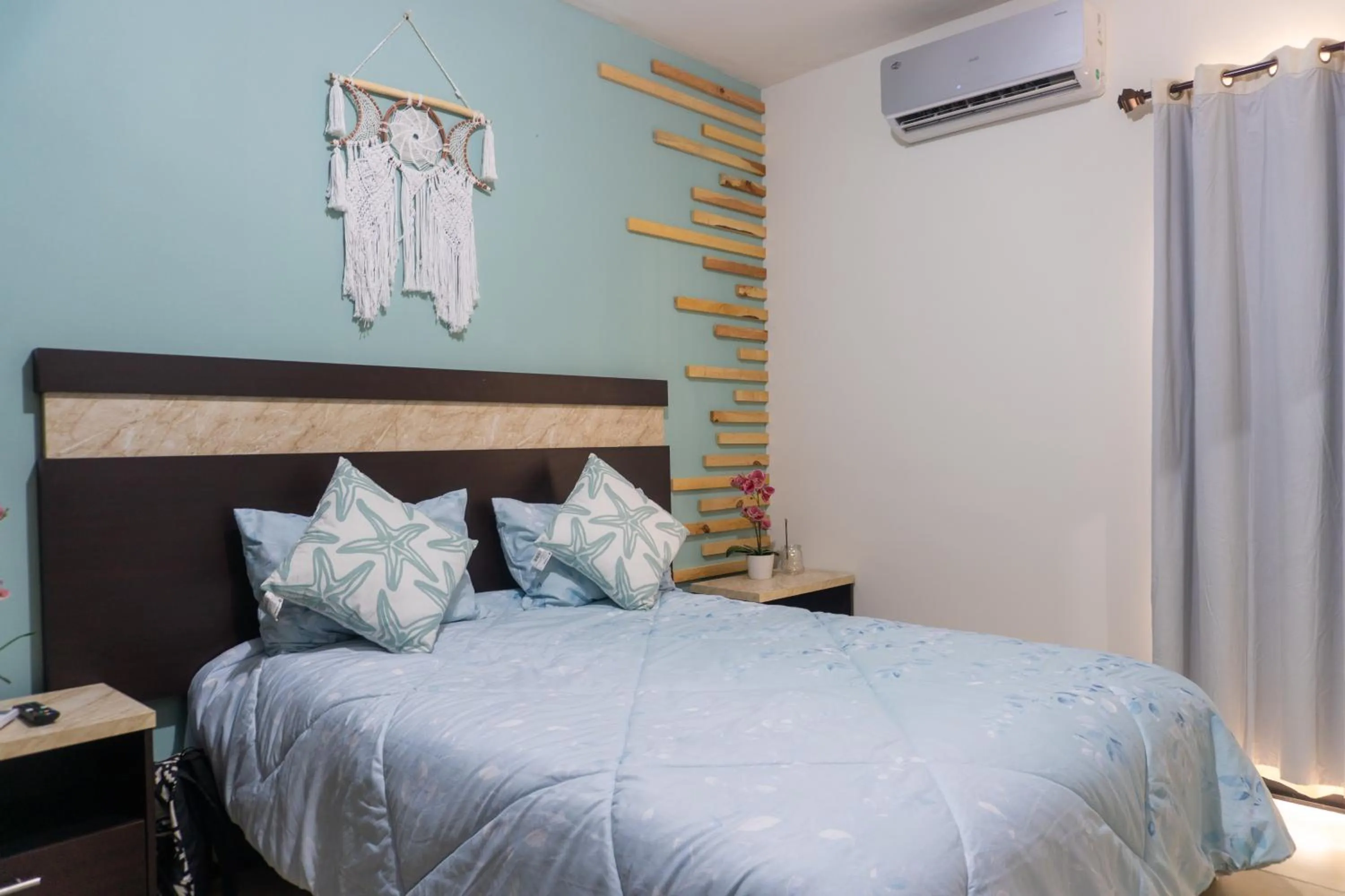 Bed in Departamento Lirios Residencial para 5 Alberca