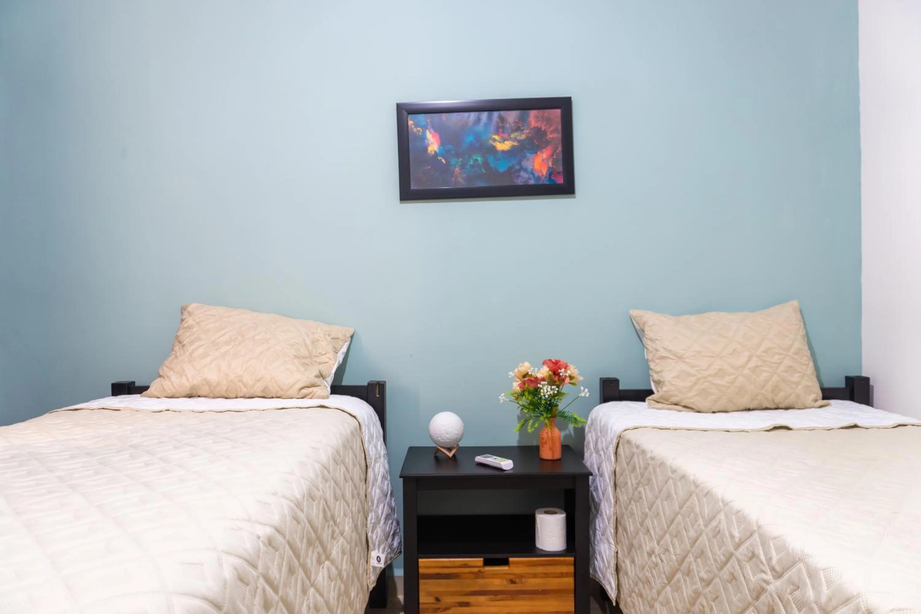 Bed in Departamento Lirios Residencial para 5 Alberca