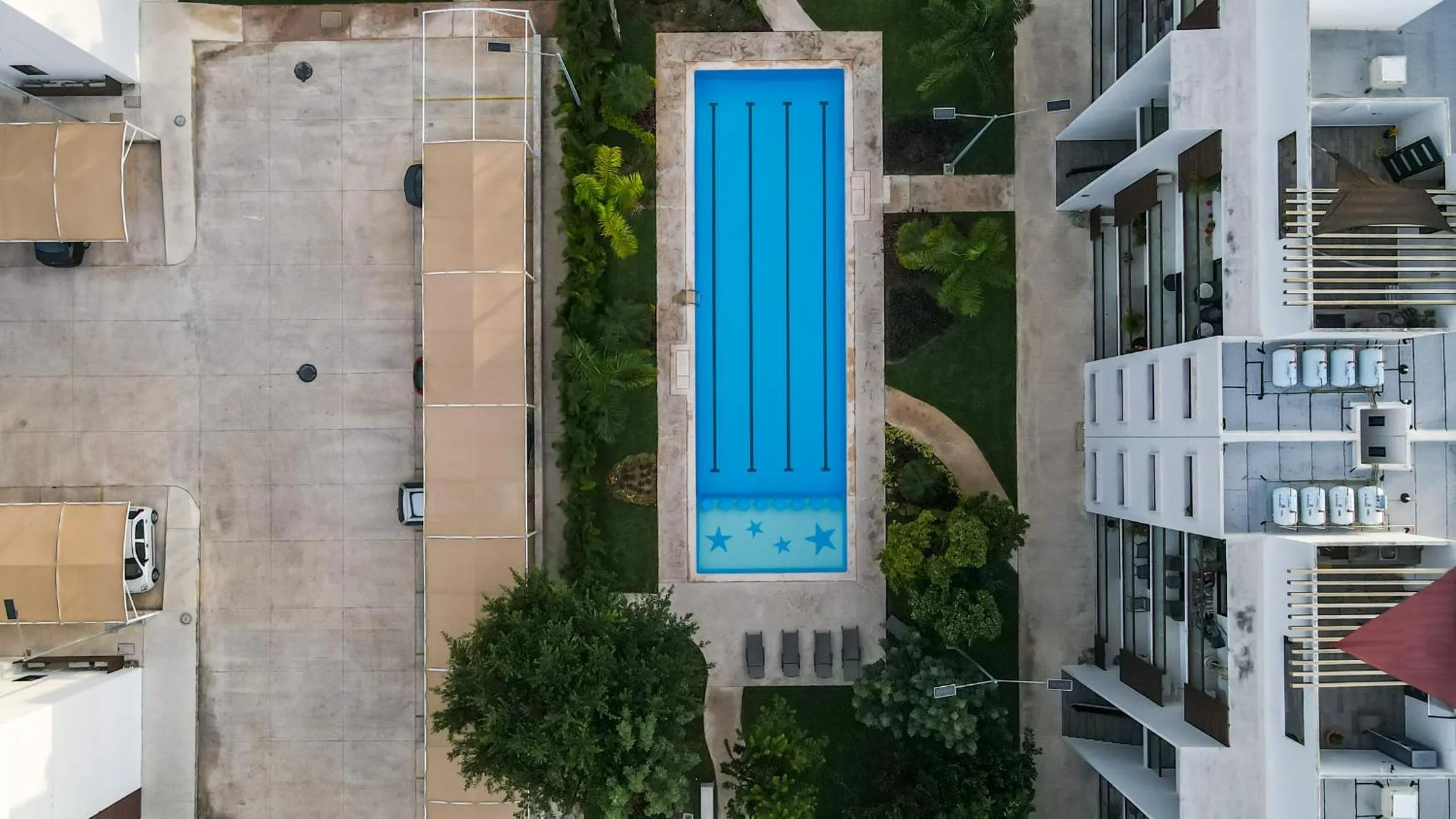 Bird's eye view in Departamento Lirios Residencial para 5 Alberca