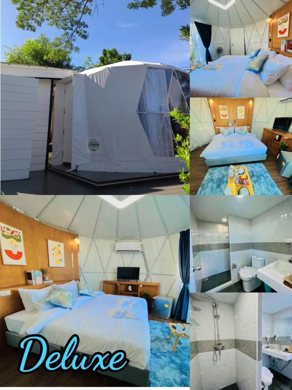 Bed in PaPa Q suite Resort