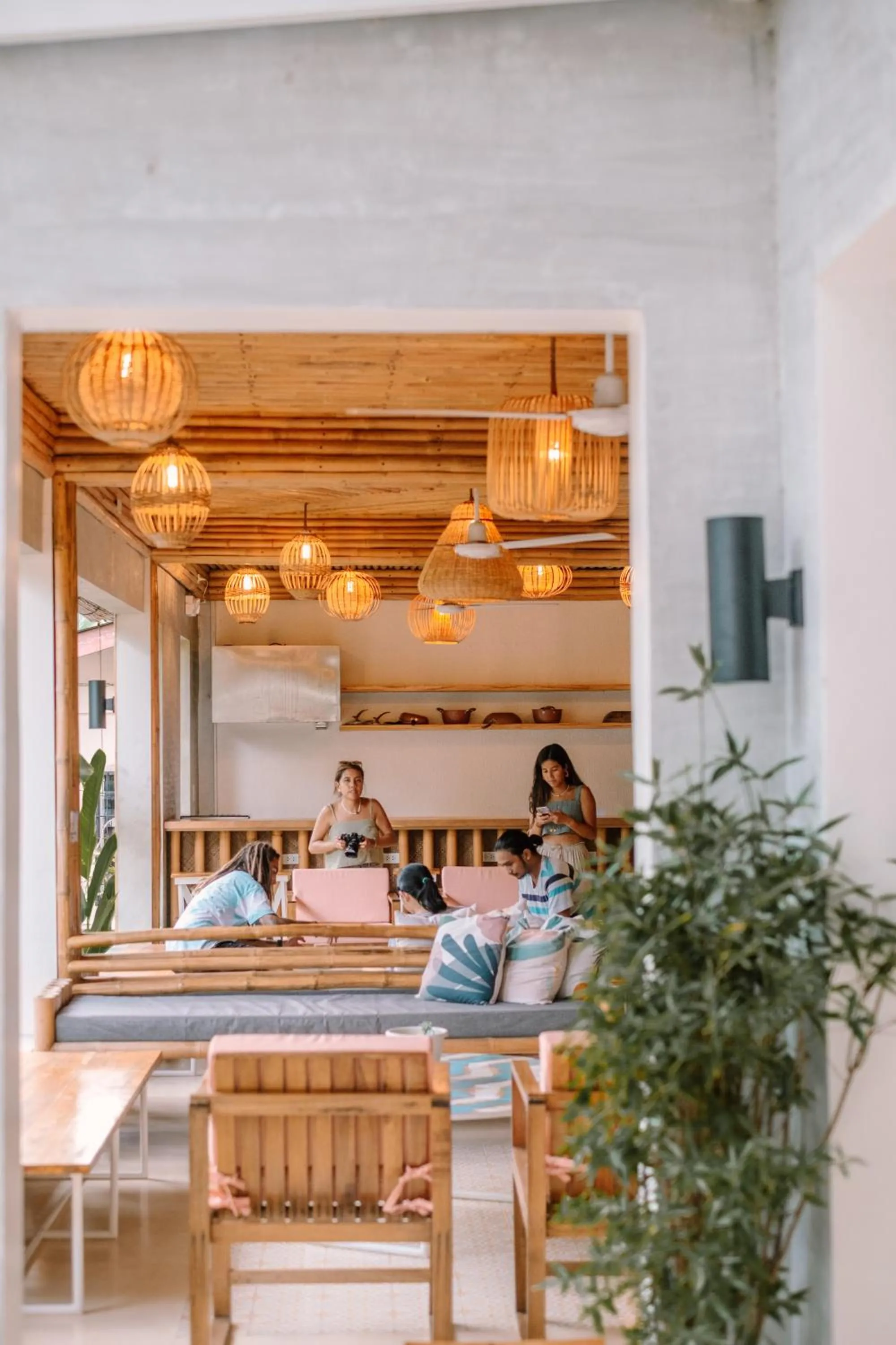 Communal lounge/ TV room in Happiness Hostel Siargao