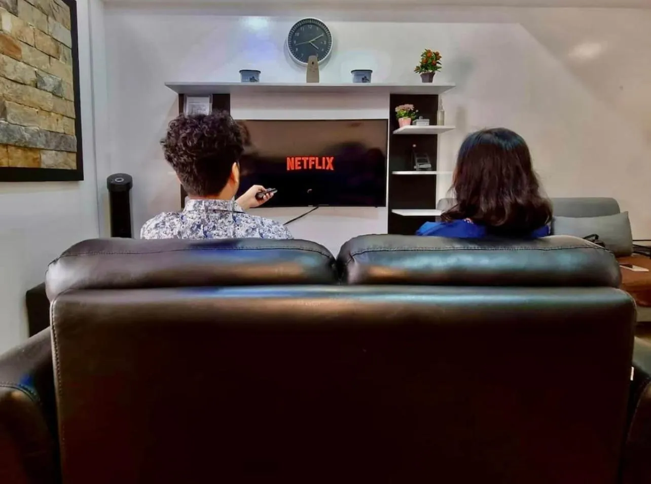 TV and multimedia in Luxury 1BR Unit with Pool at Venice Luxury Residences, Tower Domenico, McKinley Hill, Taguig City