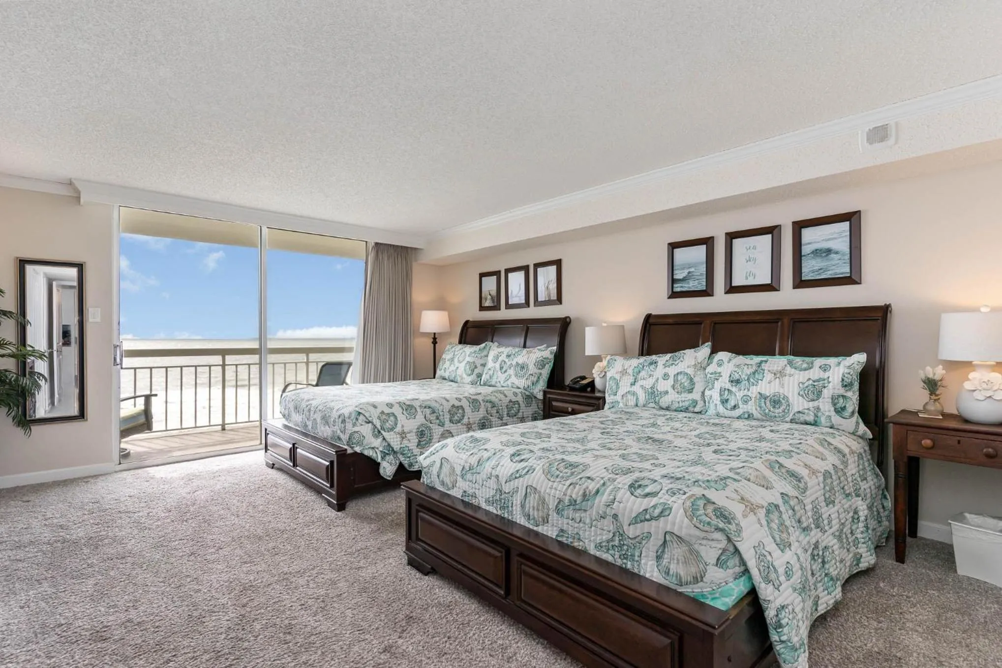 Bedroom, Bed in Gorgeously remodeled 2 bedroom ocean front unit - 509 South Hampton condo