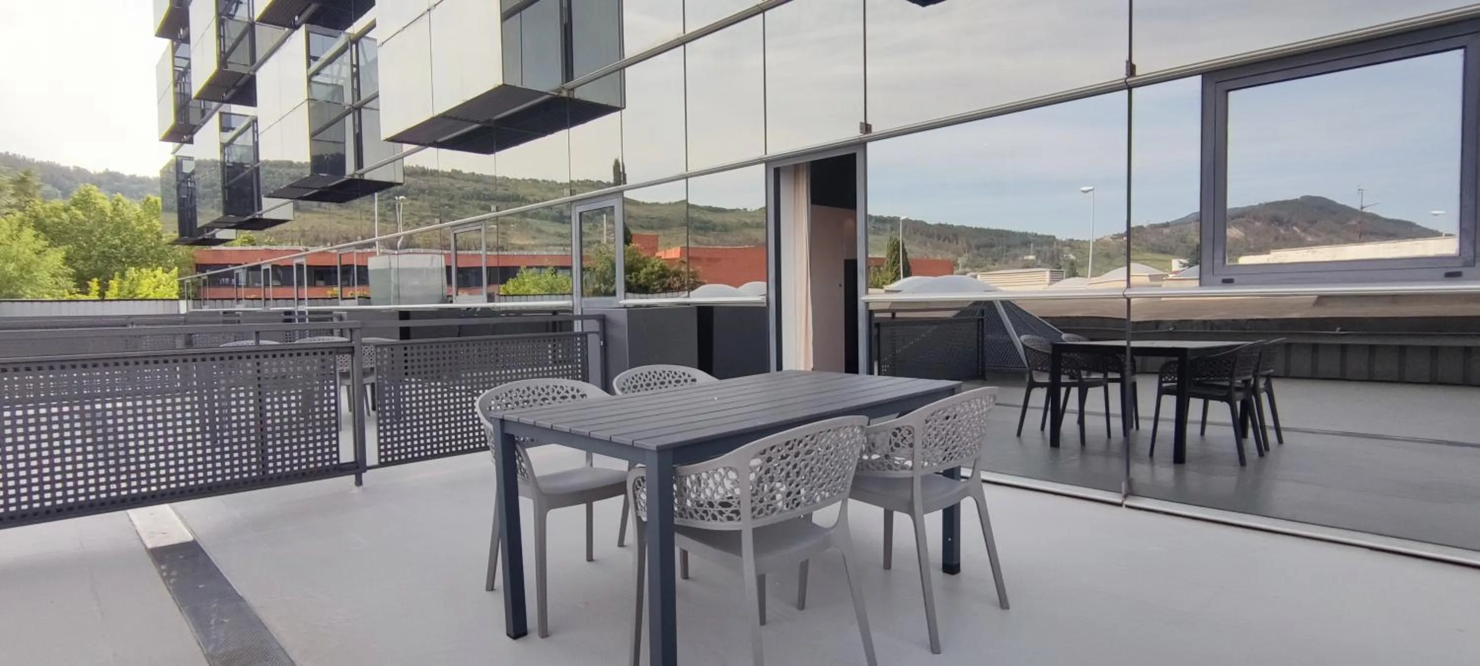 Balcony/Terrace in Hotel Apartamentos San Fermín Pamplona