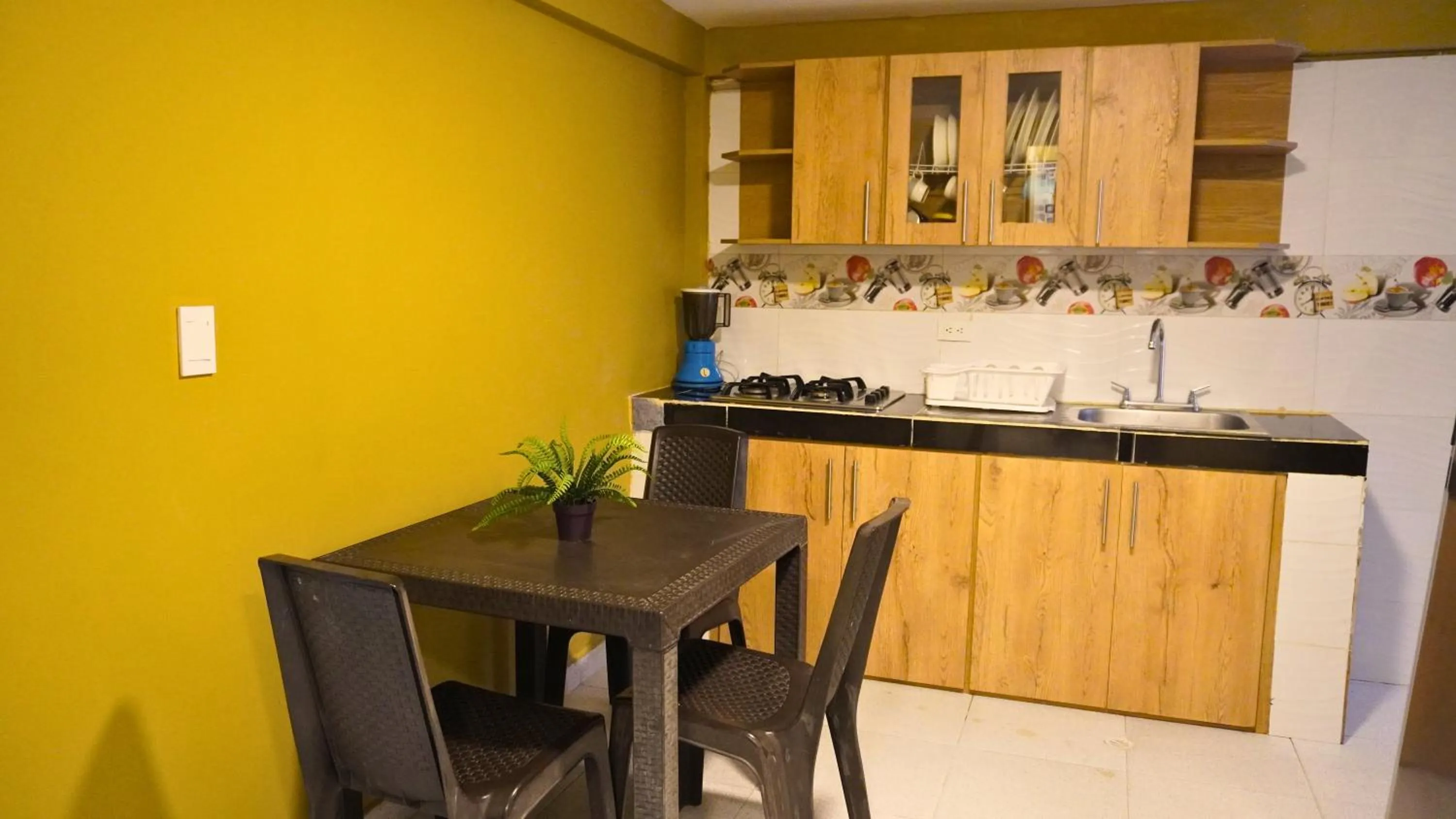 Kitchen or kitchenette in Hotel y Cabañas Covemar