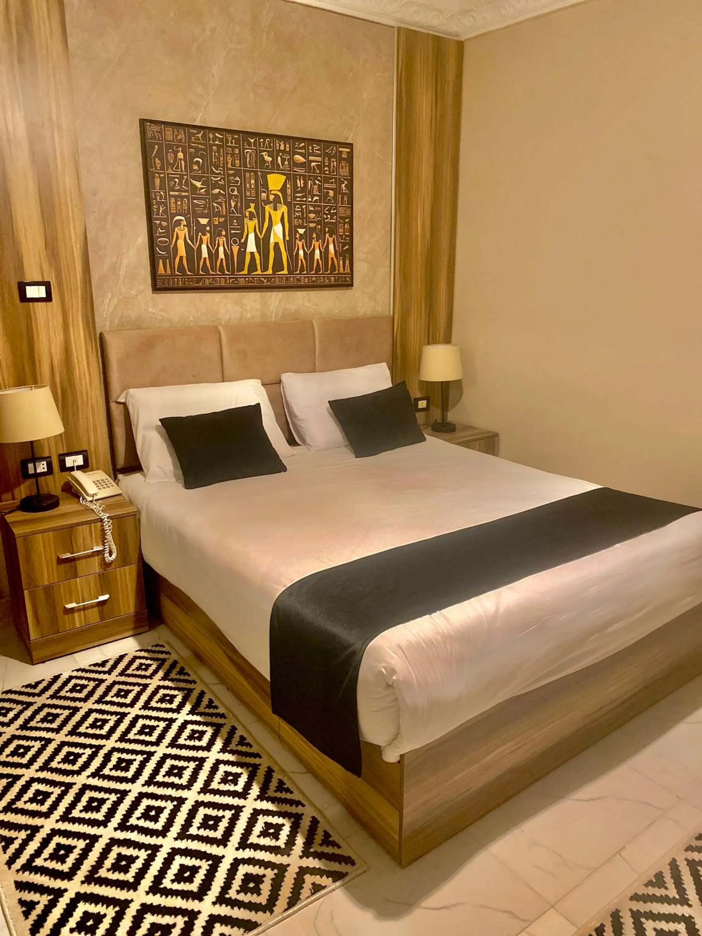 Bed in New Museum Guest House, Pyramids View