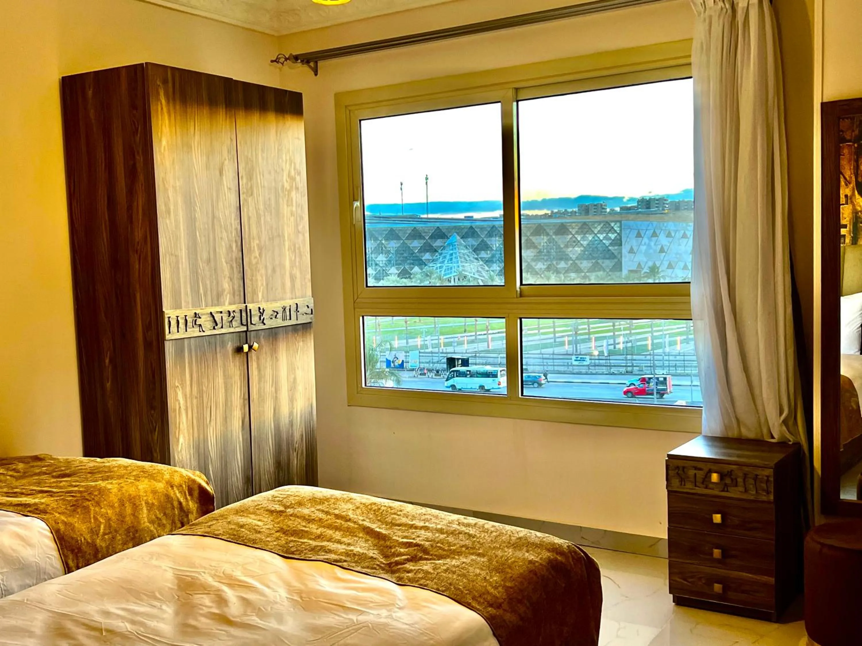 Bedroom, Bed in New Museum Guest House, Pyramids View