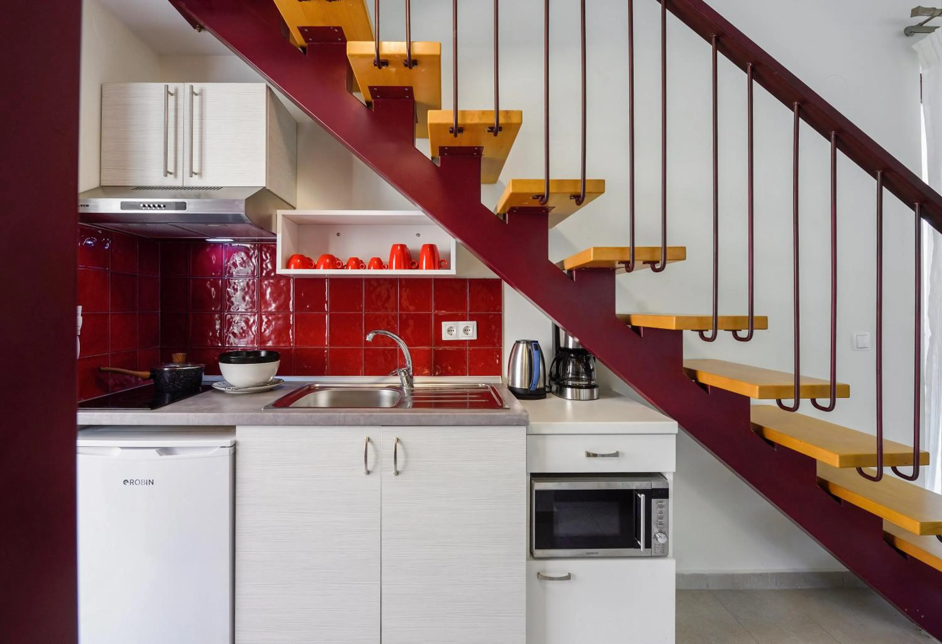 Kitchen or kitchenette in Elpiniki Luxury Rooms