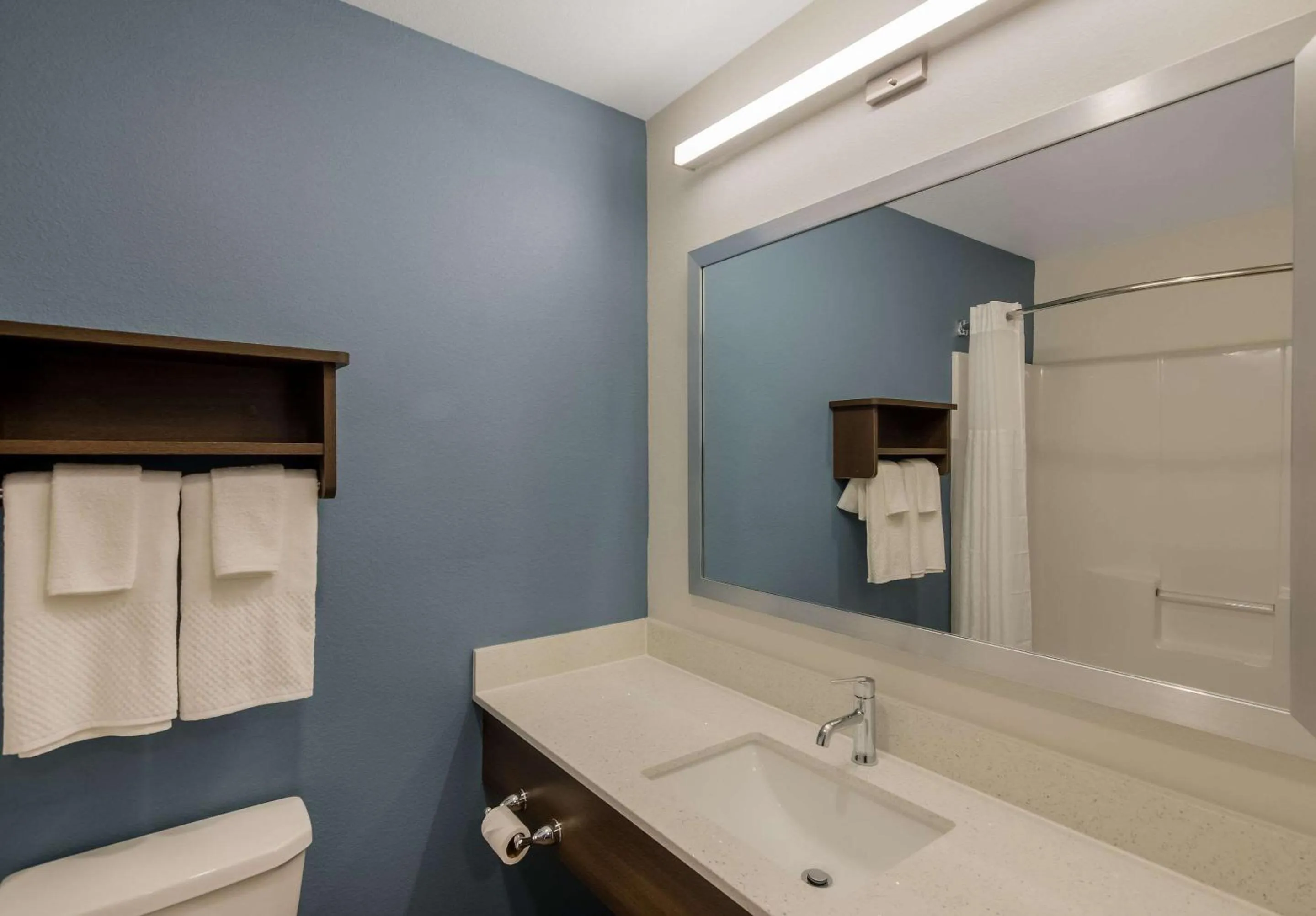 Bathroom in WoodSpring Suites Roanoke