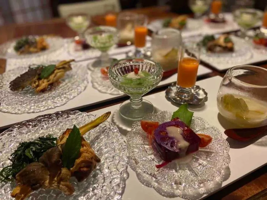 Dinner in Azumino Salon1 Cozy Onsen Retreat