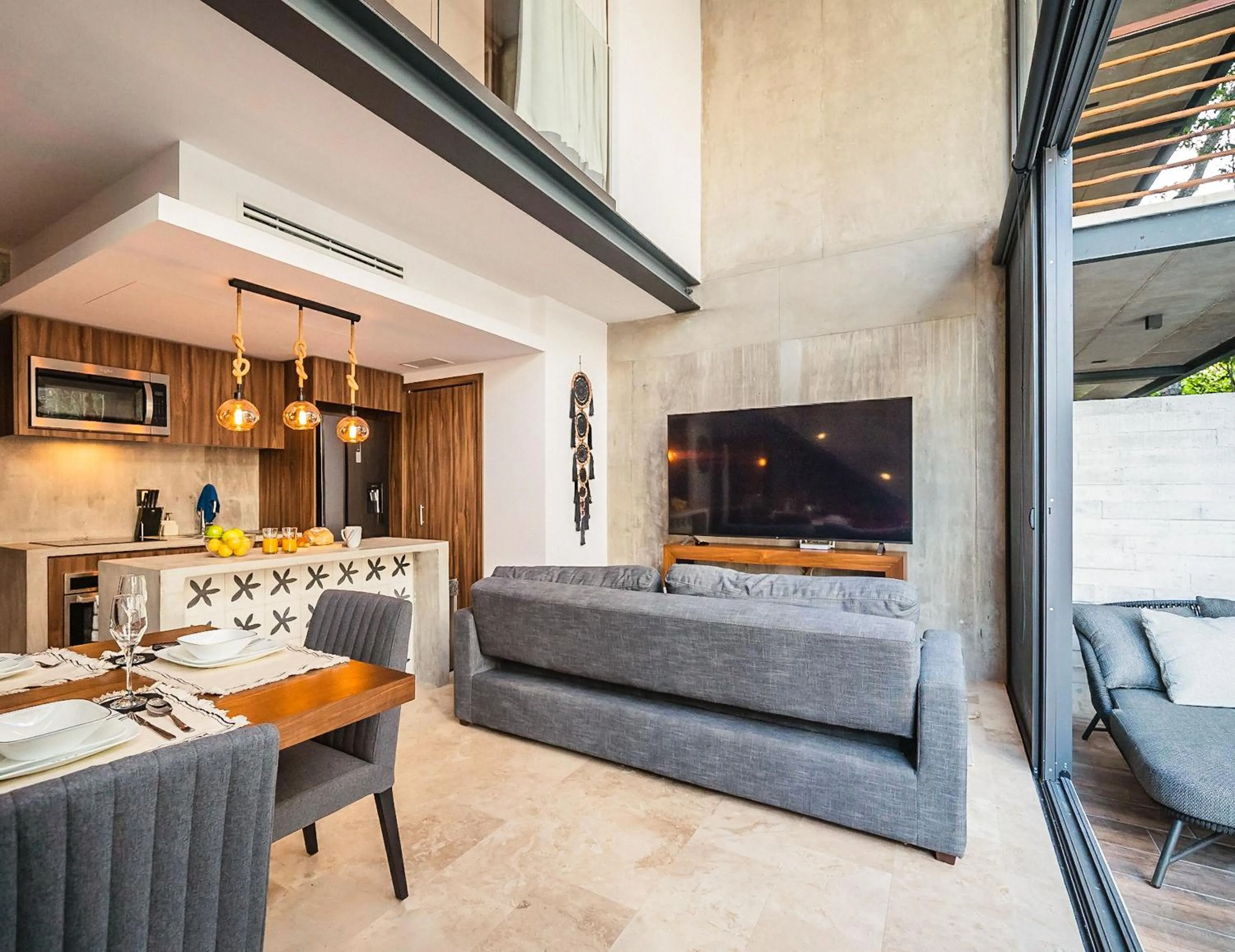 Living room in Incredible 1BR Swim Up with Private Cenote and Big Gym