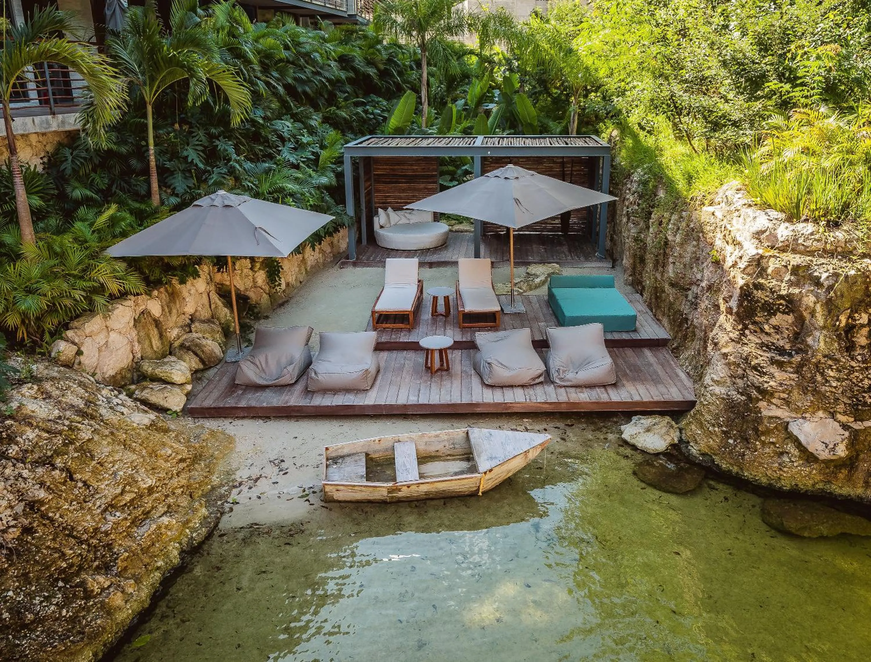 Garden in Incredible 1BR Swim Up with Private Cenote and Big Gym