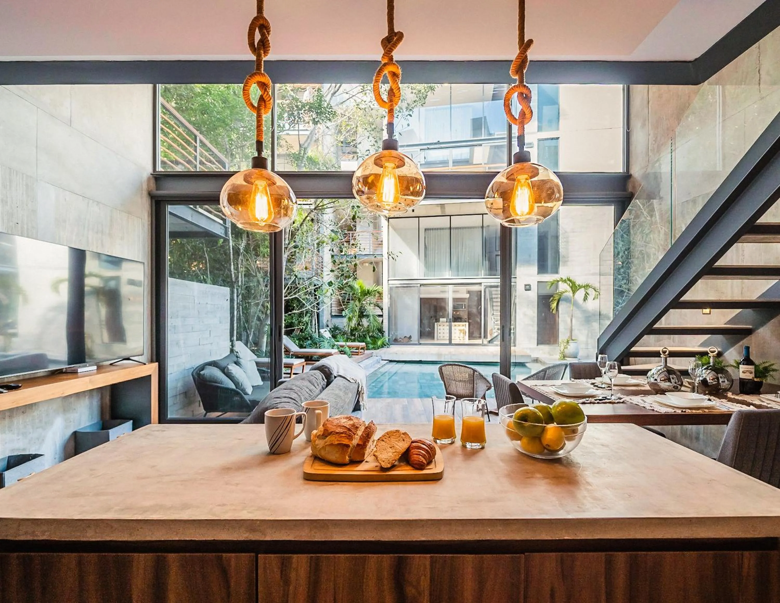 Dining area in Incredible 1BR Swim Up with Private Cenote and Big Gym