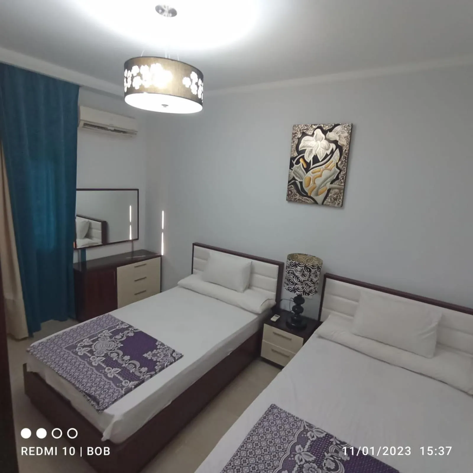 Bed in Apartment at ElKarma Aqua beach Resort