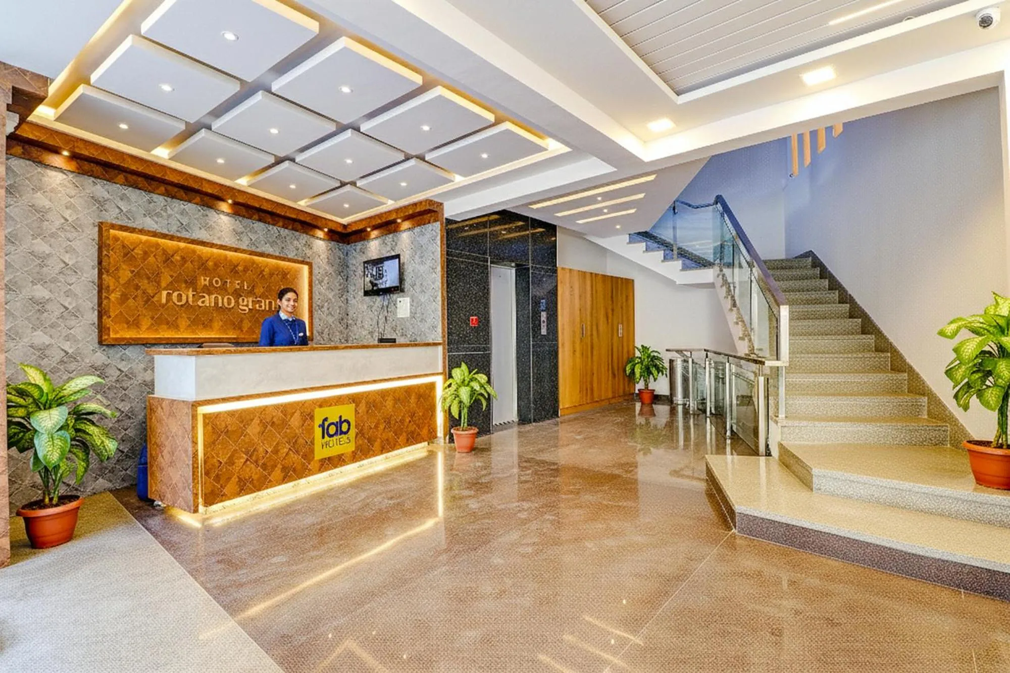 Lobby or reception in FabHotel Rotano Grand Marathahalli