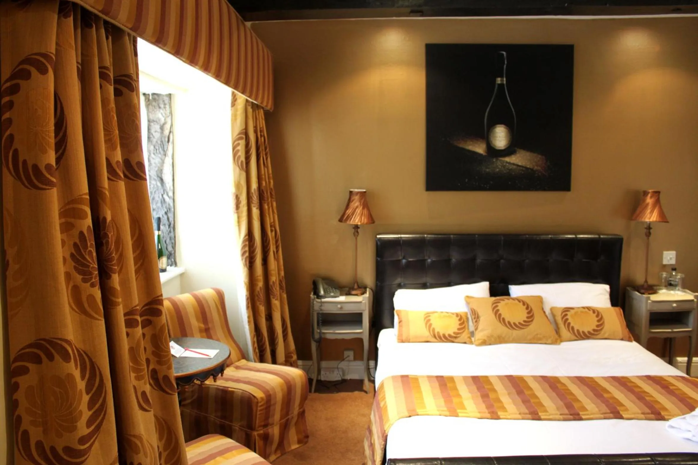 Bed in Bert's Rooms at The Black Horse Inn