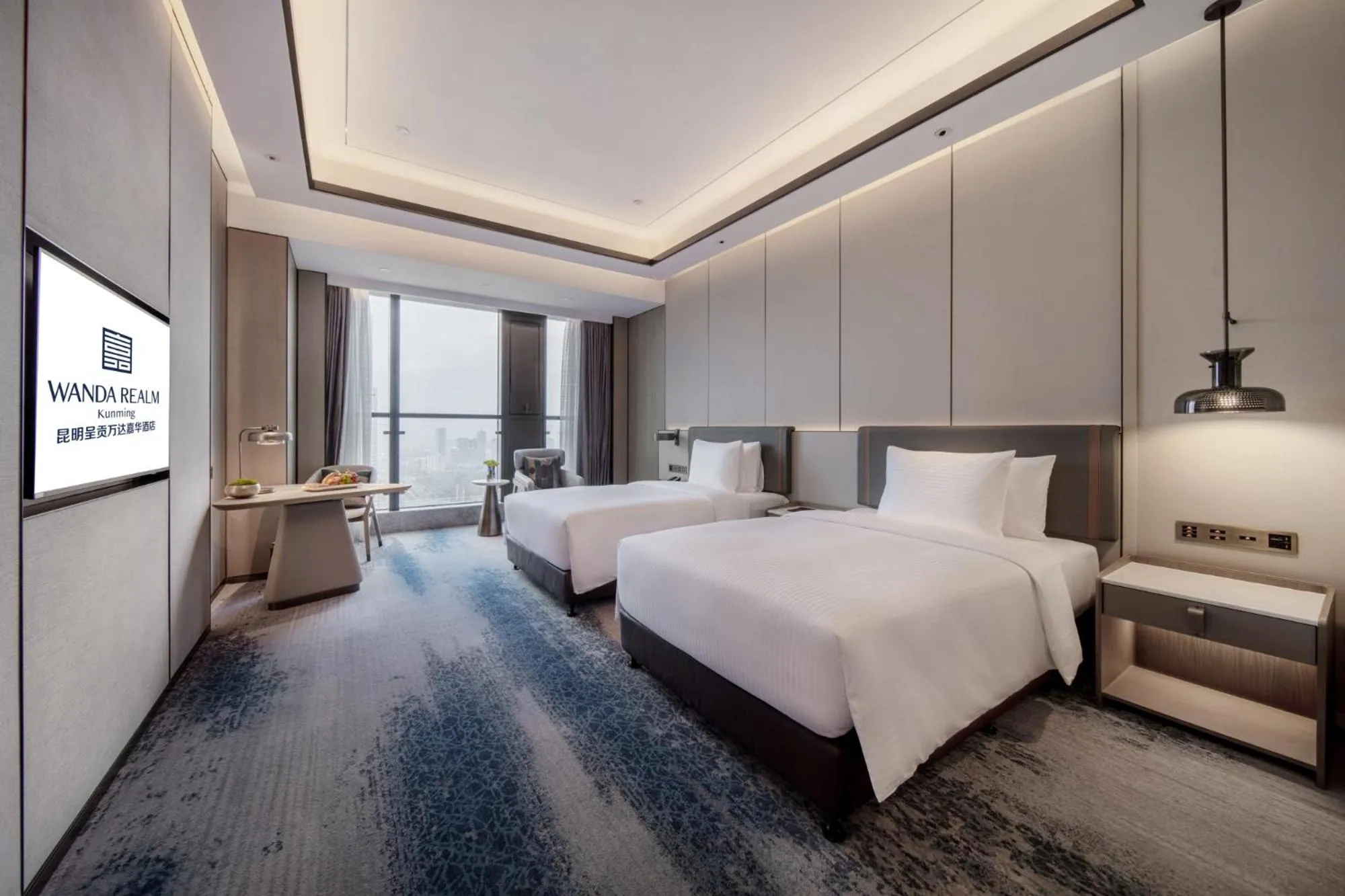 Bedroom, Bed in Wanda Realm Kunming